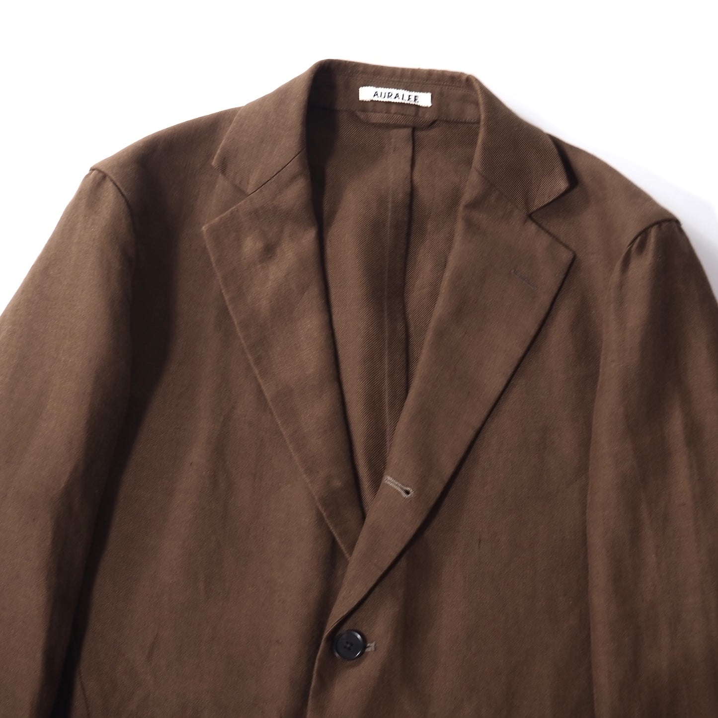 オーラリー AURALEE リネン スーツ セットアップ ジャケット パンツ 3 ブラウン メンズ 正規品 5-ZH005