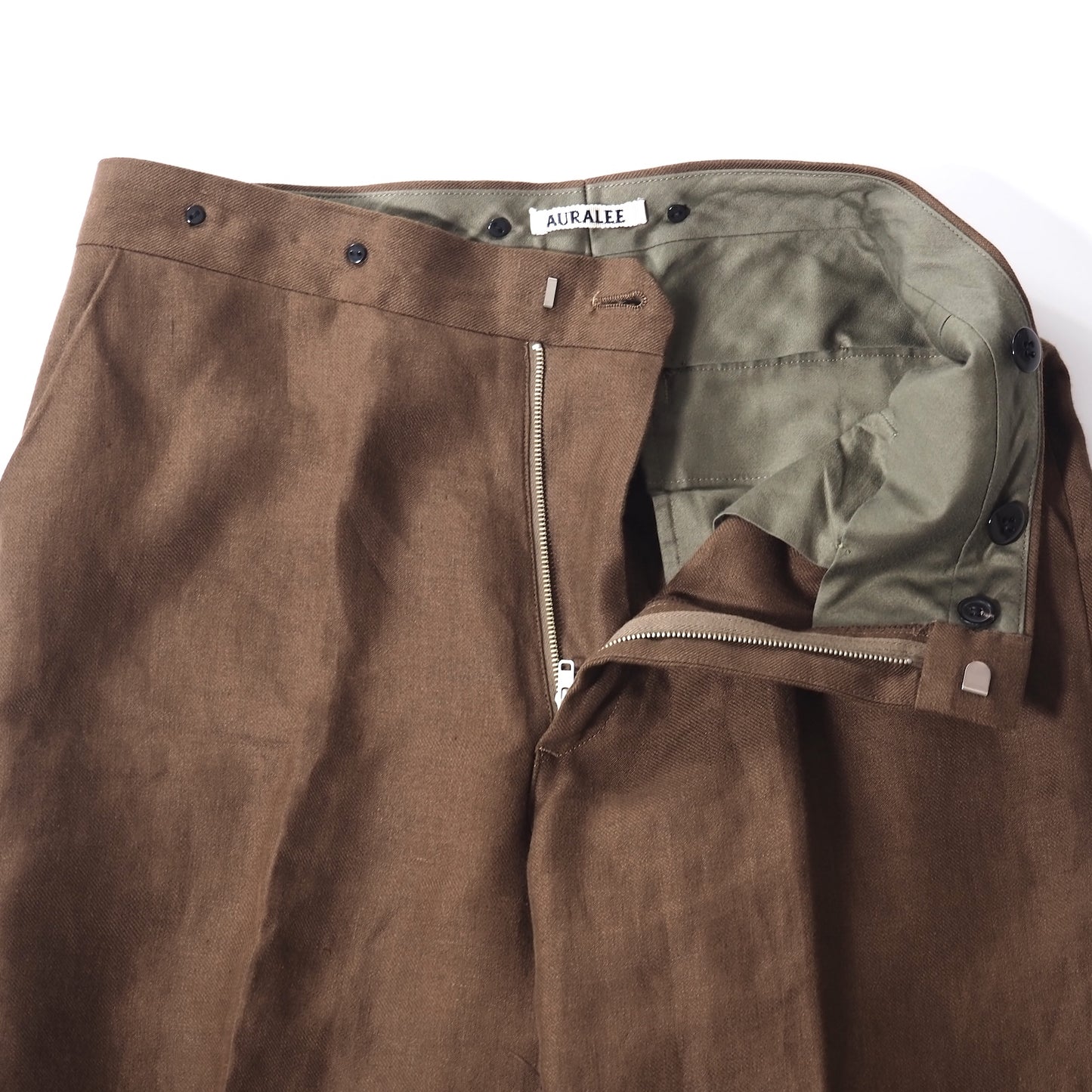 オーラリー AURALEE リネン スーツ セットアップ ジャケット パンツ 3 ブラウン メンズ 正規品 5-ZH005