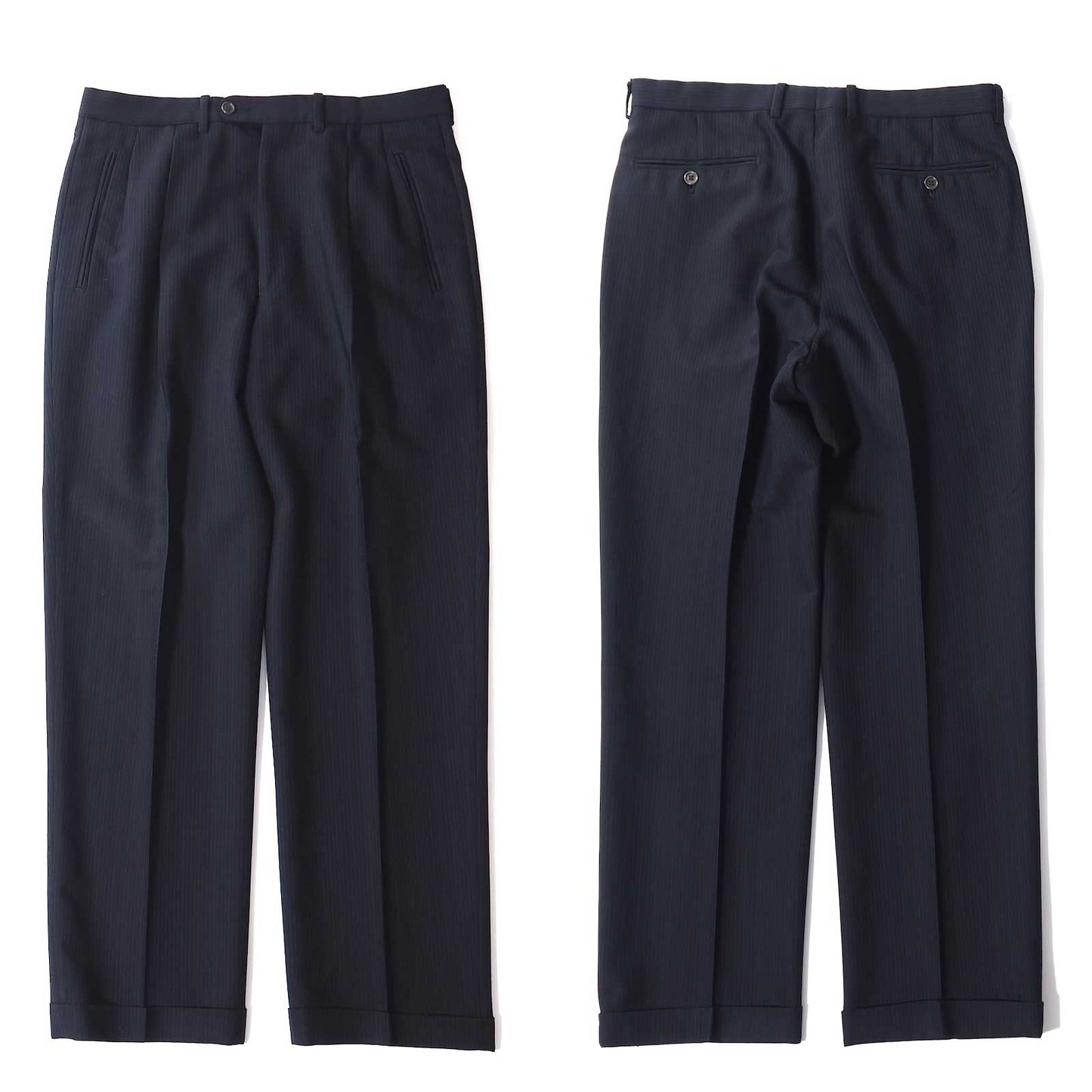 エルメネジルドゼニア Ermenegildo Zegna ウール スーツ セットアップ ジャケット パンツ 50 ダークネイビー メンズ 正規品 5-ZH012