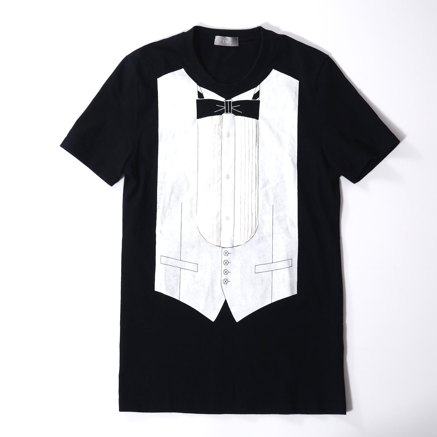 ディオールオム DIOR HOMME 06SS エディ期 騙し絵 タキシード 半袖 Tシャツ カットソー XS ブラック メンズ 正規品 5-ZH033