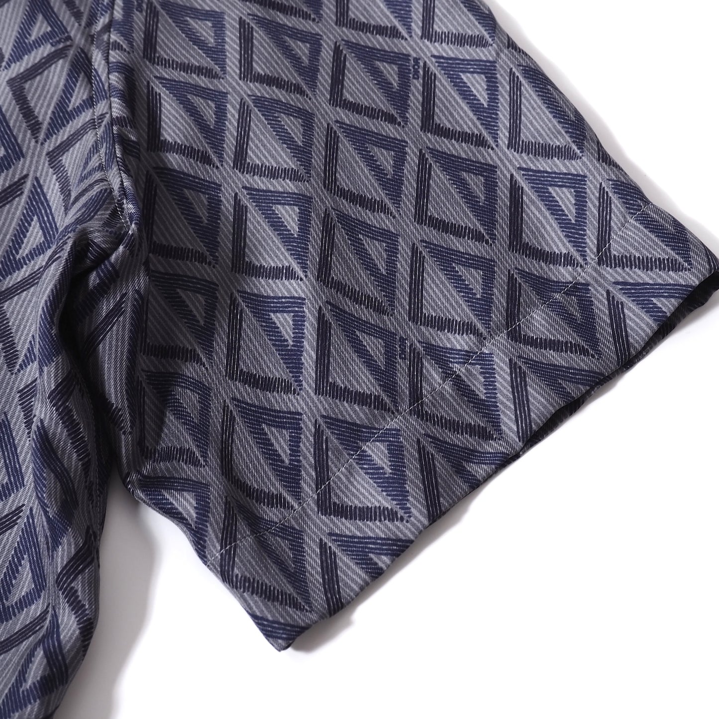 美品 ディオール DIOR 現行 CD ダイヤモンド シルク 半袖 シャツ 39 グレー メンズ 正規品 5-ZH037