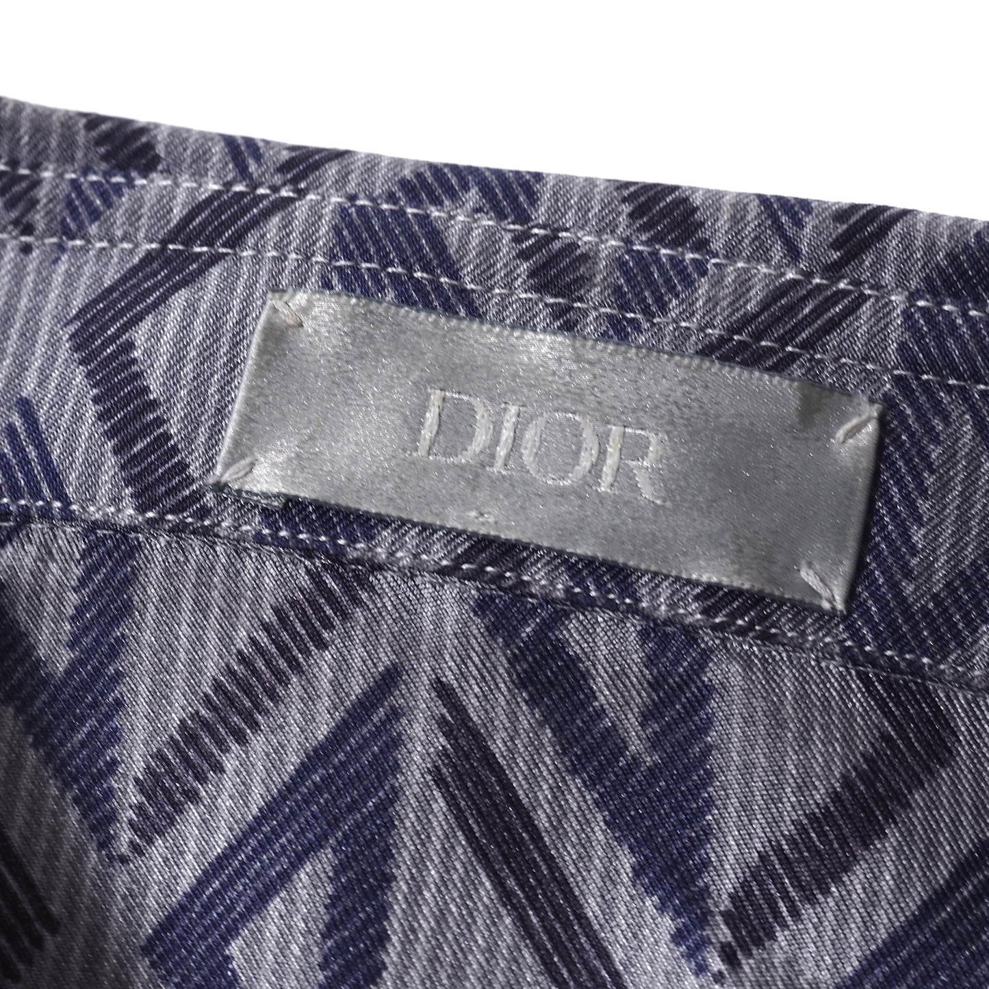 美品 ディオール DIOR 現行 CD ダイヤモンド シルク 半袖 シャツ 39 グレー メンズ 正規品 5-ZH037