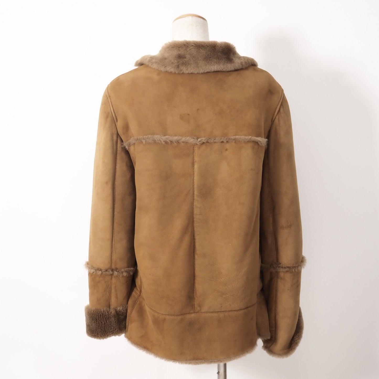 MARELLA ラムレザー ムートン ジャケット コート 40 ブラウン レディース 正規品 5-ZHF446