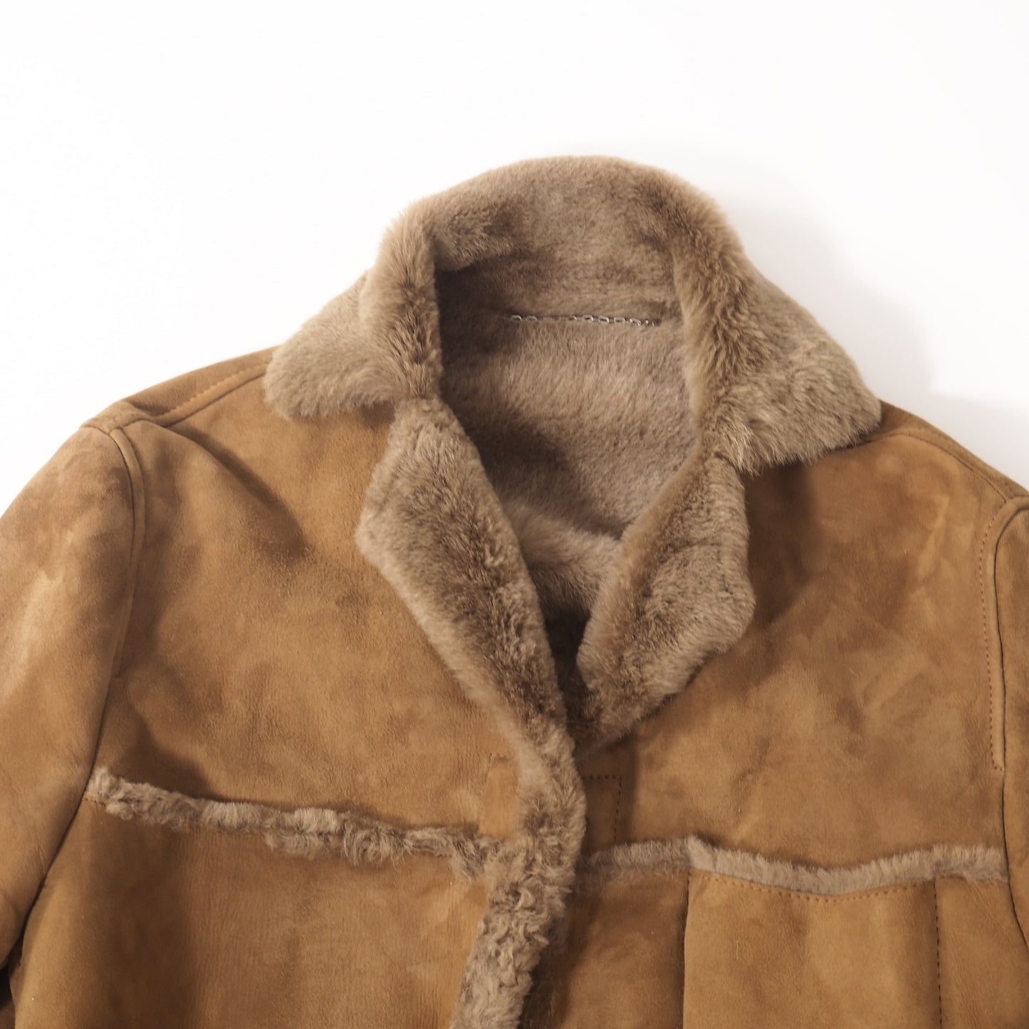 MARELLA ラムレザー ムートン ジャケット コート 40 ブラウン レディース 正規品 5-ZHF446