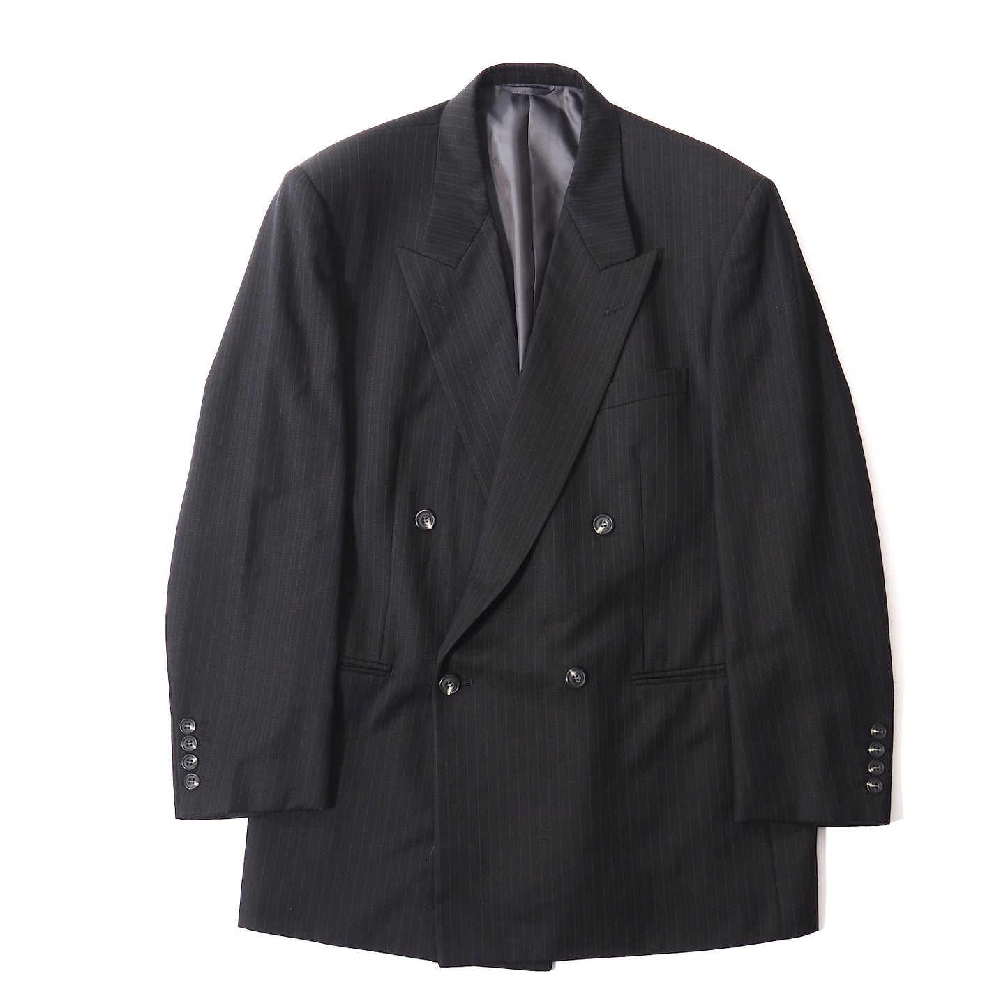 美品 クリスチャンディオール Christian Dior MONSIEUR ヴィンテージ ウール ダブルブレストスーツ ジャケット パンツ 101-91-180 ブラック ブラウン グレー メンズ 正規品 5-ZI001