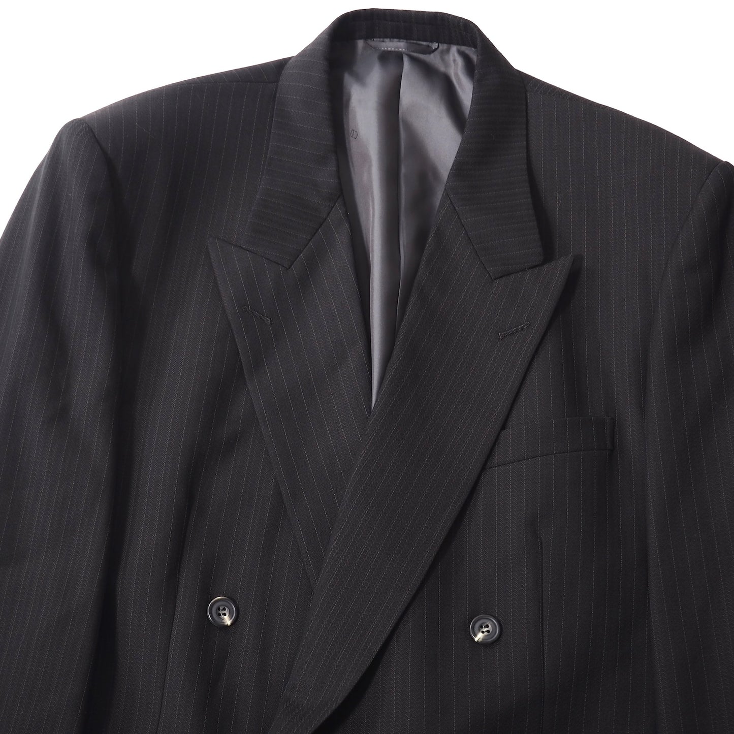 美品 クリスチャンディオール Christian Dior MONSIEUR ヴィンテージ ウール ダブルブレストスーツ ジャケット パンツ 101-91-180 ブラック ブラウン グレー メンズ 正規品 5-ZI001