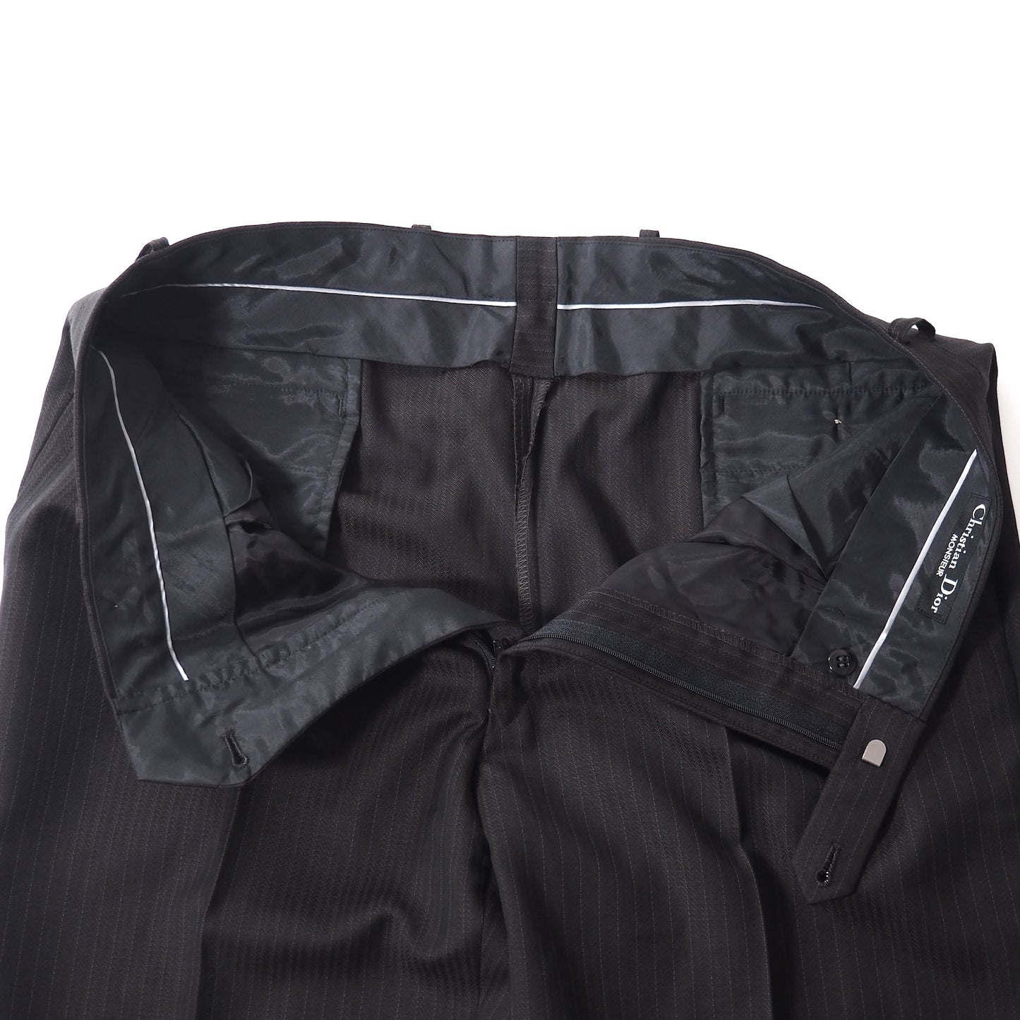 美品 クリスチャンディオール Christian Dior MONSIEUR ヴィンテージ ウール ダブルブレストスーツ ジャケット パンツ 101-91-180 ブラック ブラウン グレー メンズ 正規品 5-ZI001