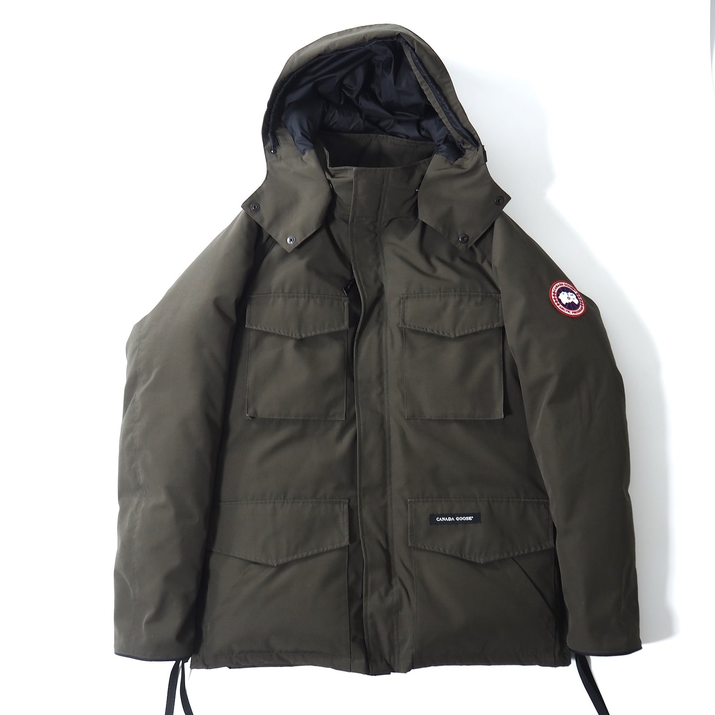 カナダグース CANADA GOOSE JPタグ KAMLOOPS フード付き ダウンジャケット L カーキ メンズ 正規品 5-ZI004