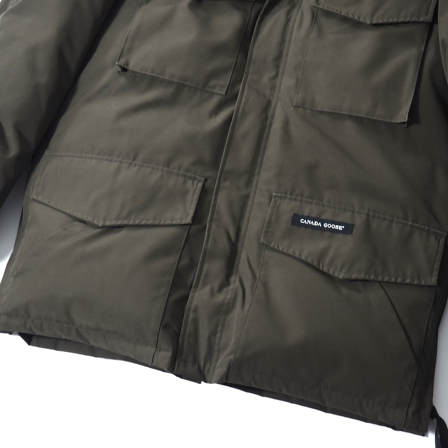 カナダグース CANADA GOOSE JPタグ KAMLOOPS フード付き ダウンジャケット L カーキ メンズ 正規品 5-ZI004