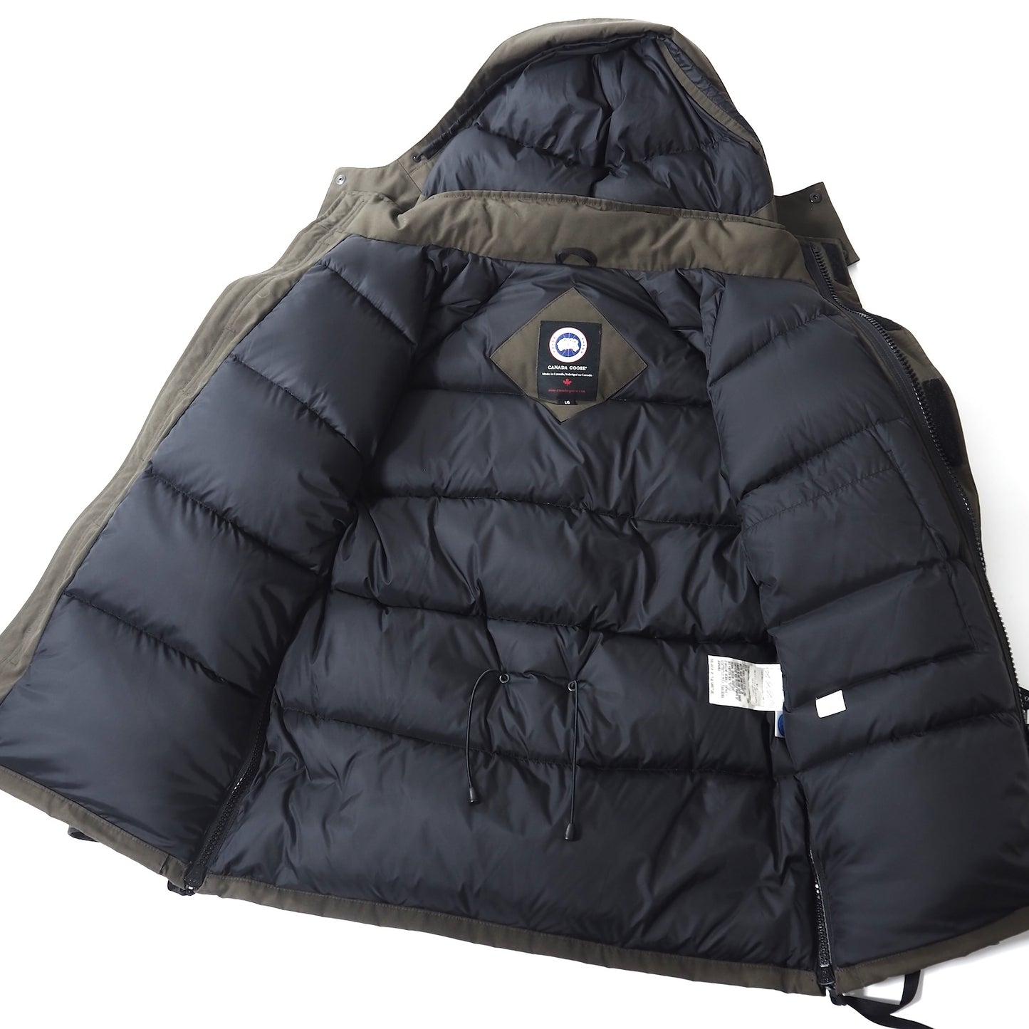カナダグース CANADA GOOSE JPタグ KAMLOOPS フード付き ダウンジャケット L カーキ メンズ 正規品 5-ZI004
