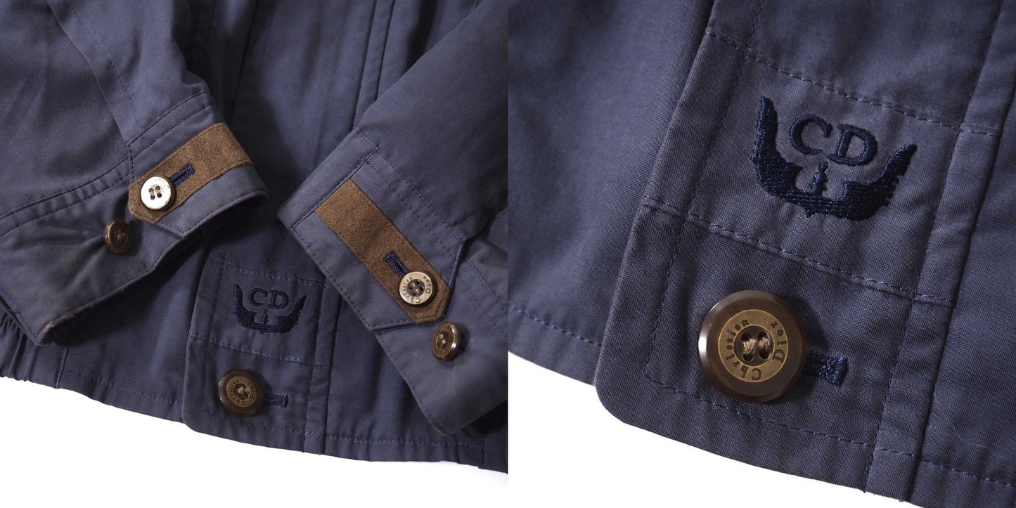クリスチャンディオール Christian Dior MONSIEUR ヴィンテージ フェイクレザー ディテール ジャケット LL ネイビー メンズ 正規品 5-ZI007