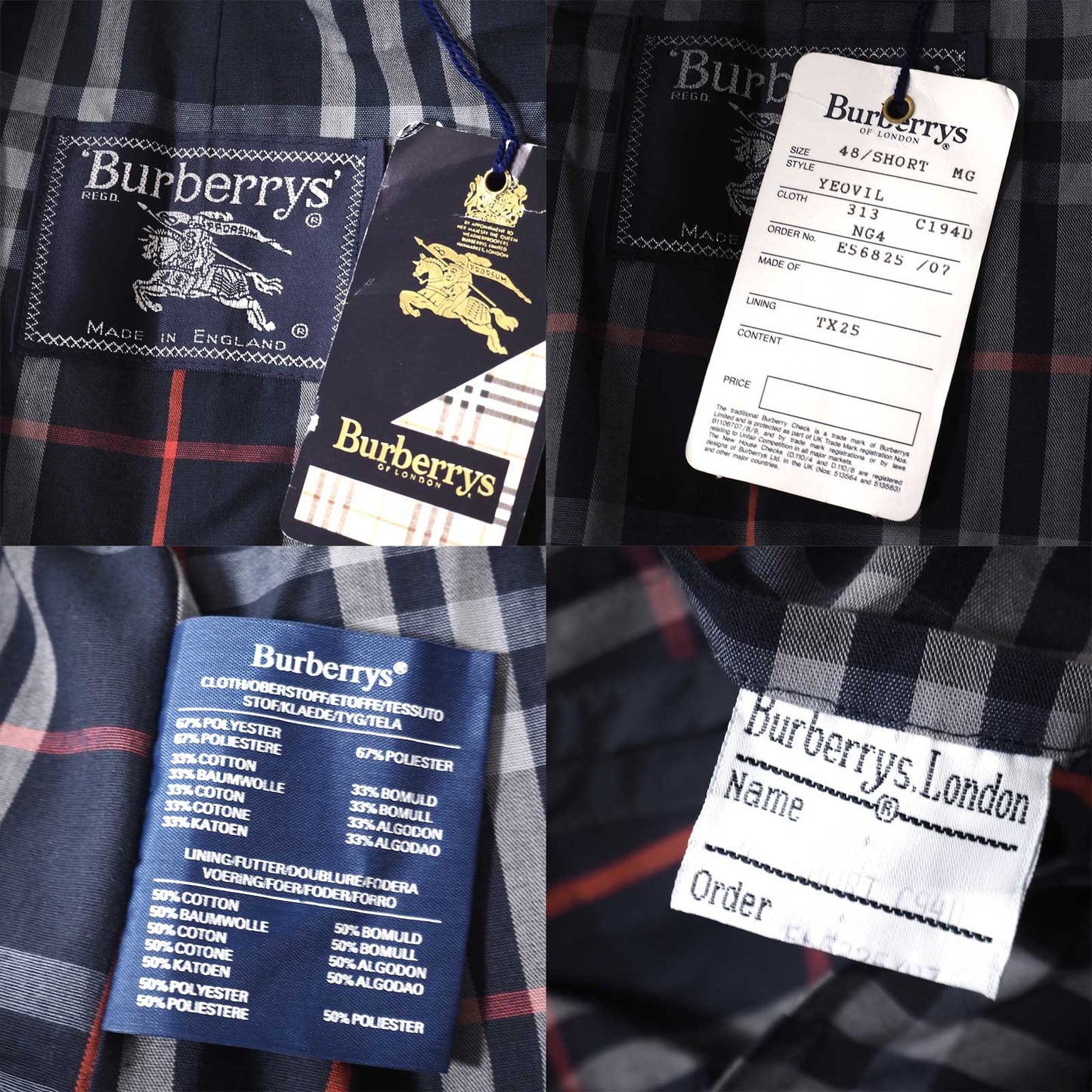 美品 バーバリー Burberrys ヴィンテージ デットストック トレンチコート 48 ネイビー メンズ 正規品 5-ZI009