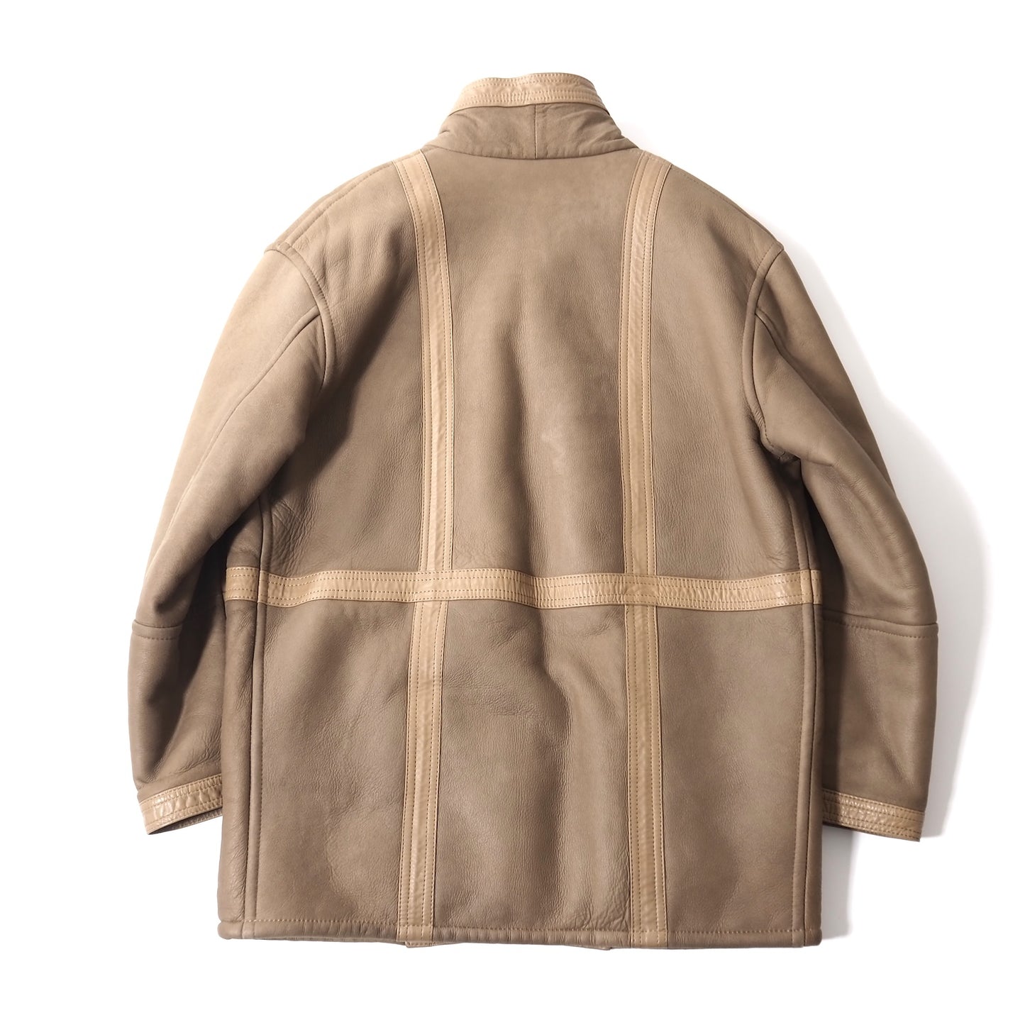 LUCIANO BARBERA ルチアーノ バルベラ レザー ムートン ジャケット M ベージュ メンズ 正規品 5-ZI010