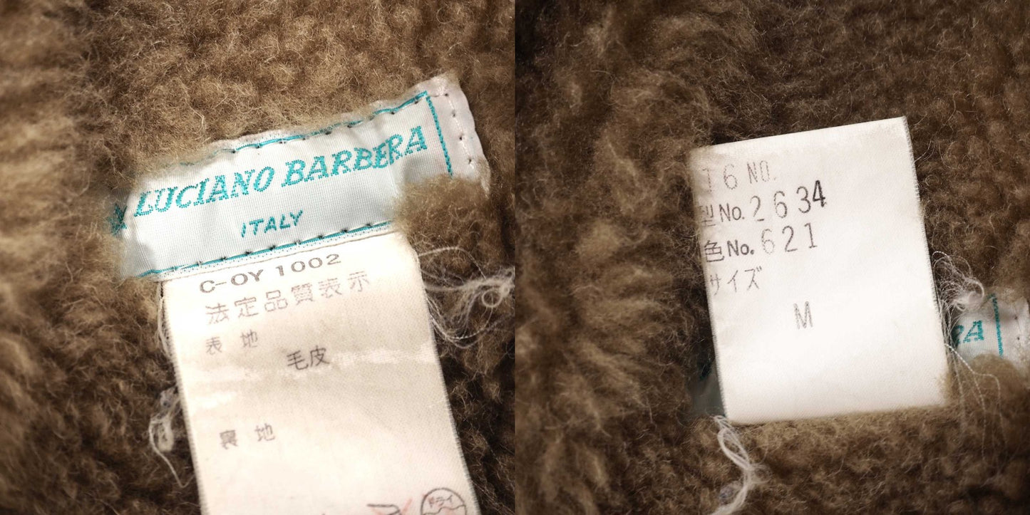 LUCIANO BARBERA ルチアーノ バルベラ レザー ムートン ジャケット M ベージュ メンズ 正規品 5-ZI010