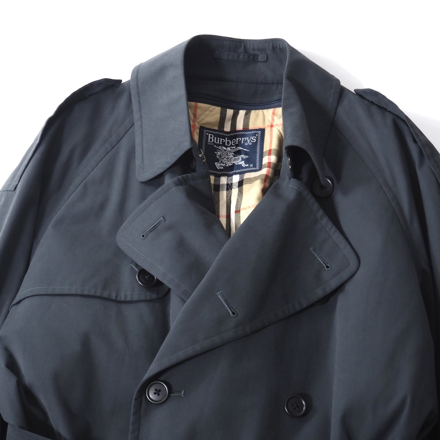 バーバリー Burberrys ヴィンテージ ライナー付き トレンチコート 92-170-5 ネイビー メンズ 正規品 5-ZI014