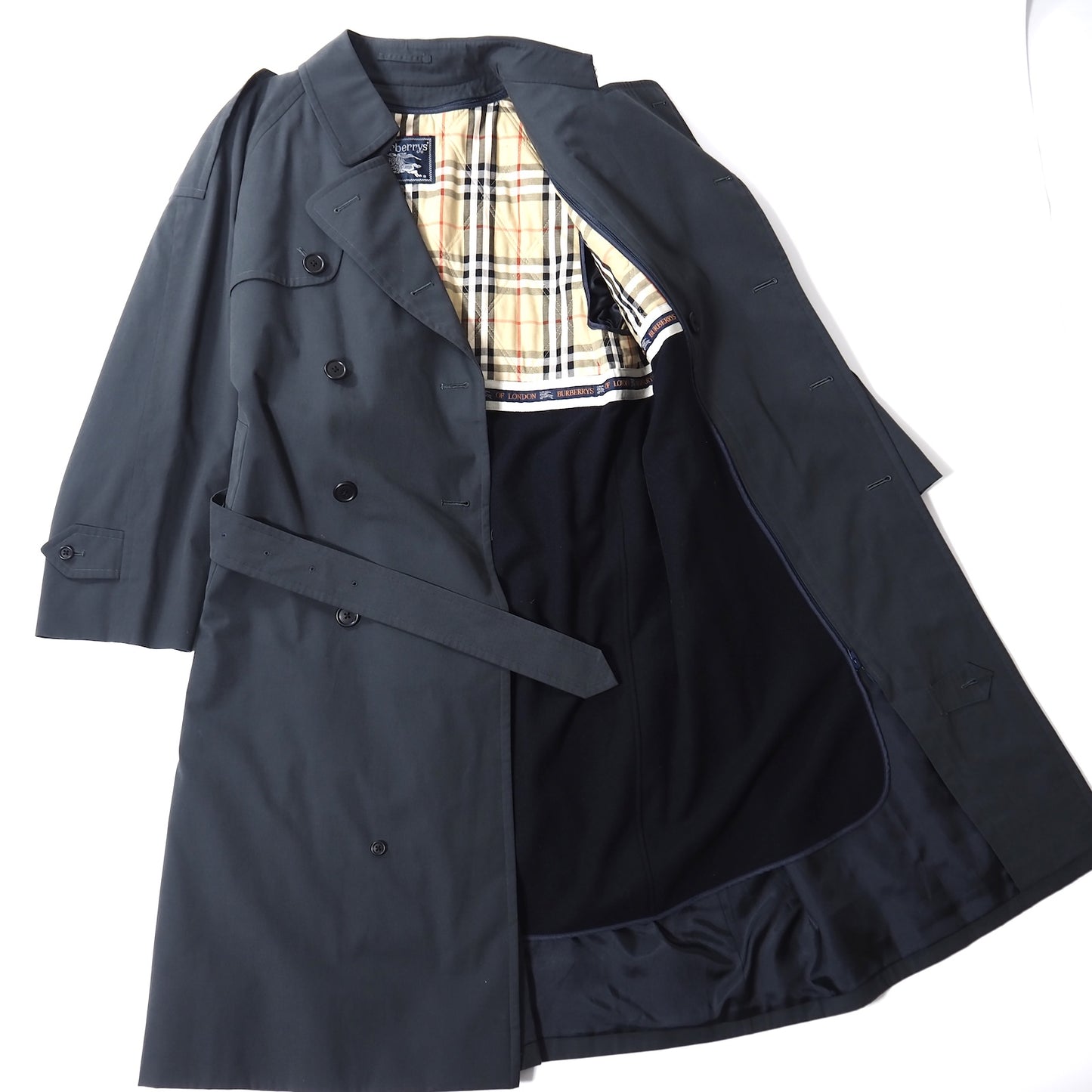 バーバリー Burberrys ヴィンテージ ライナー付き トレンチコート 92-170-5 ネイビー メンズ 正規品 5-ZI014
