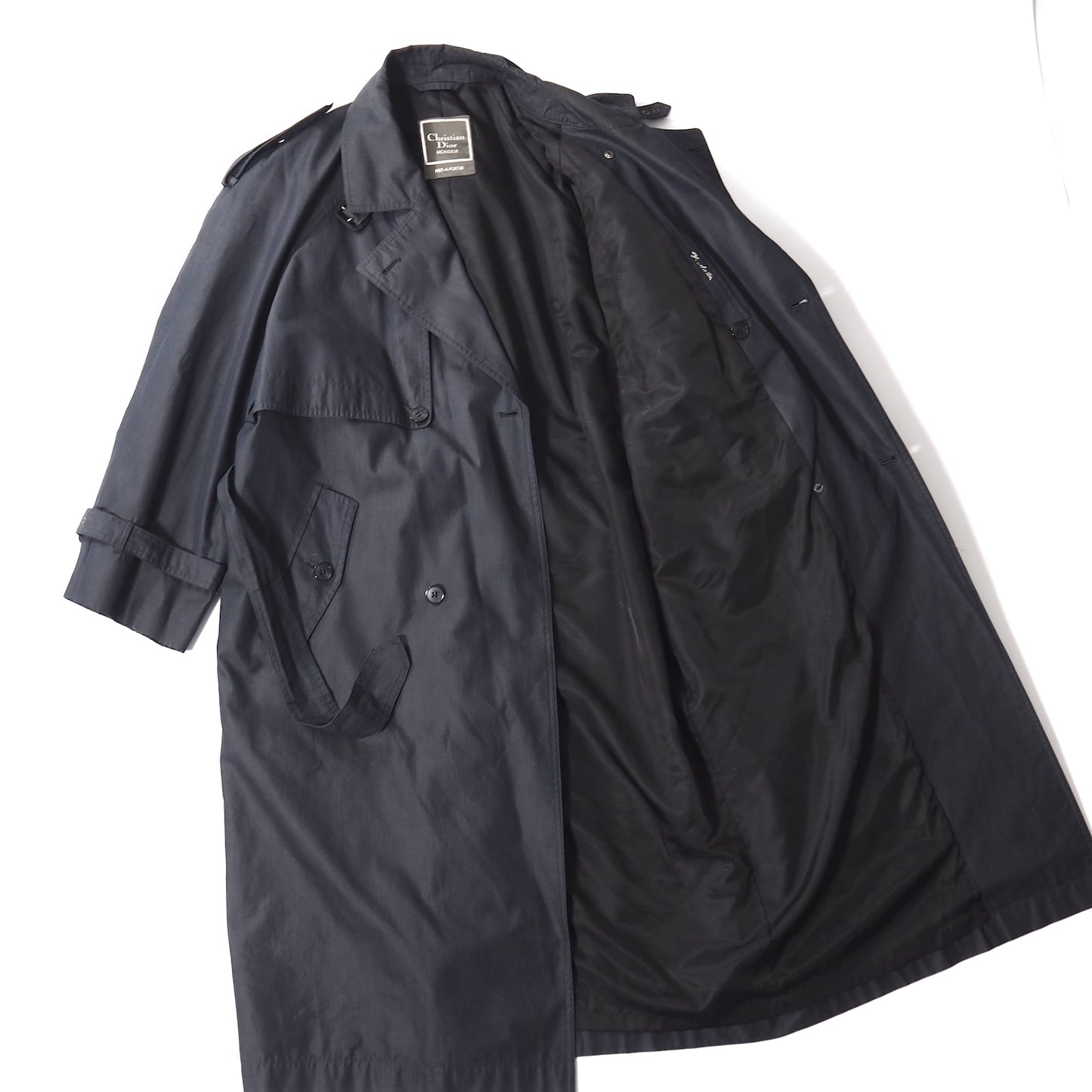 クリスチャンディオール Christian Dior MONSIEUR ヴィンテージ トレンチコート S ダークグレー メンズ 正規品 5-ZI016