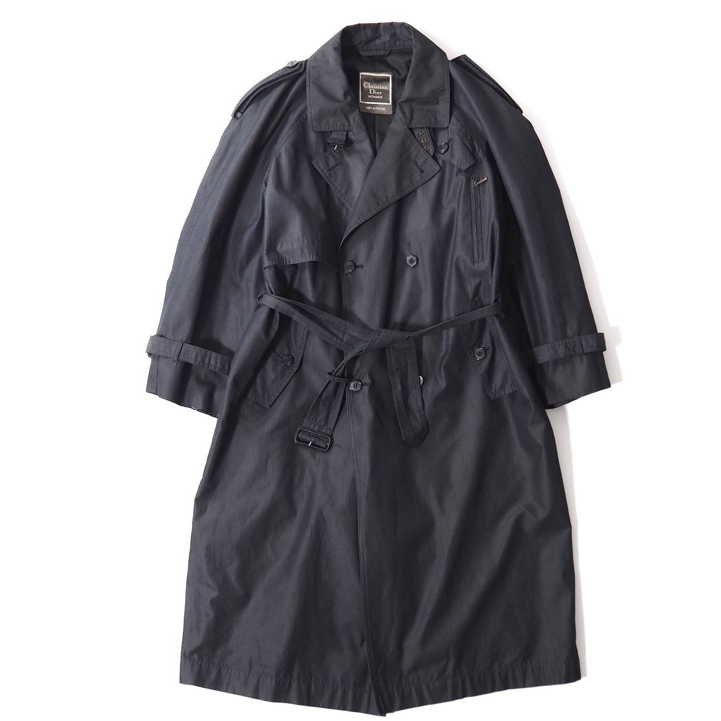 クリスチャンディオール Christian Dior MONSIEUR ヴィンテージ トレンチコート S ダークグレー メンズ 正規品 5-ZI016