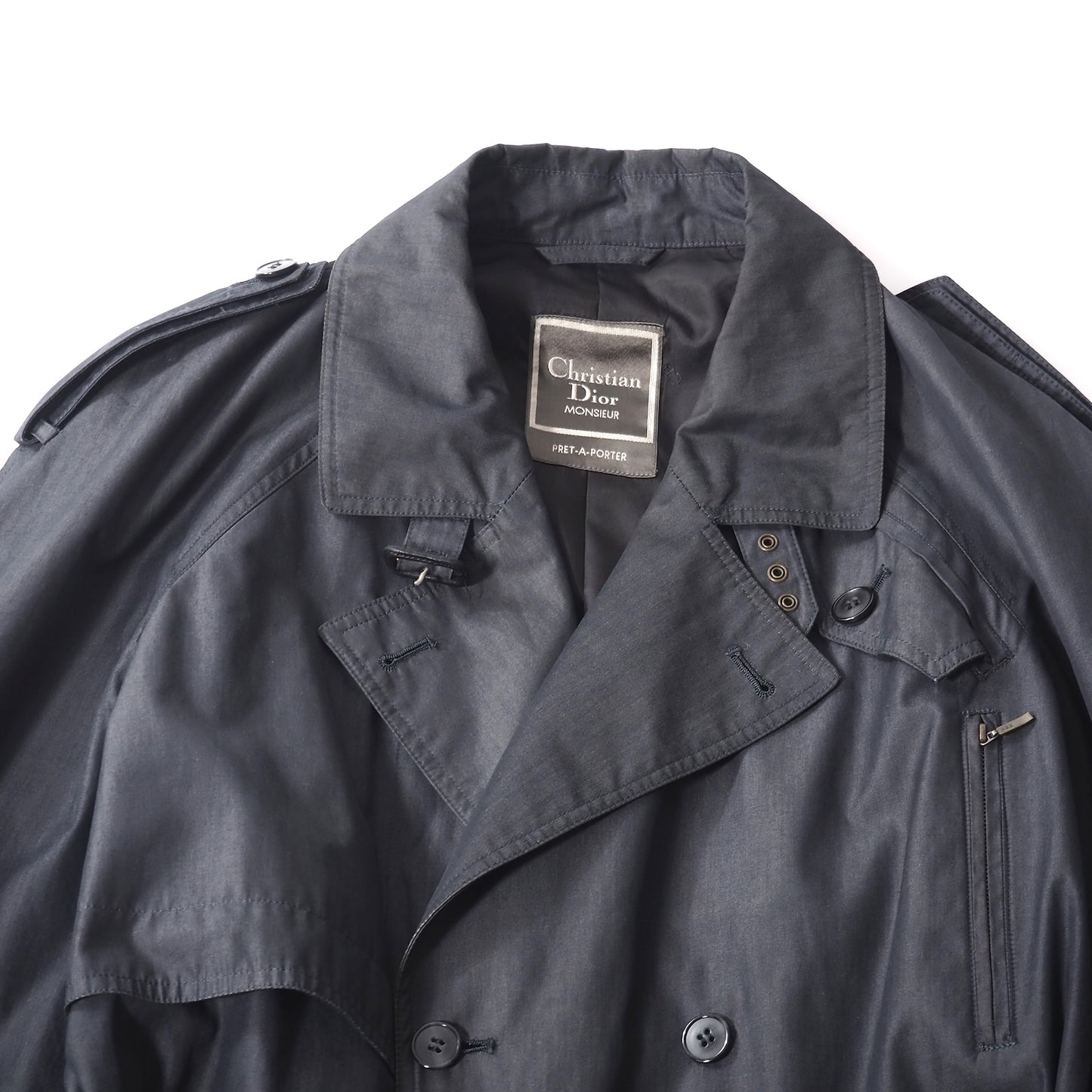 クリスチャンディオール Christian Dior MONSIEUR ヴィンテージ トレンチコート S ダークグレー メンズ 正規品 5-ZI016