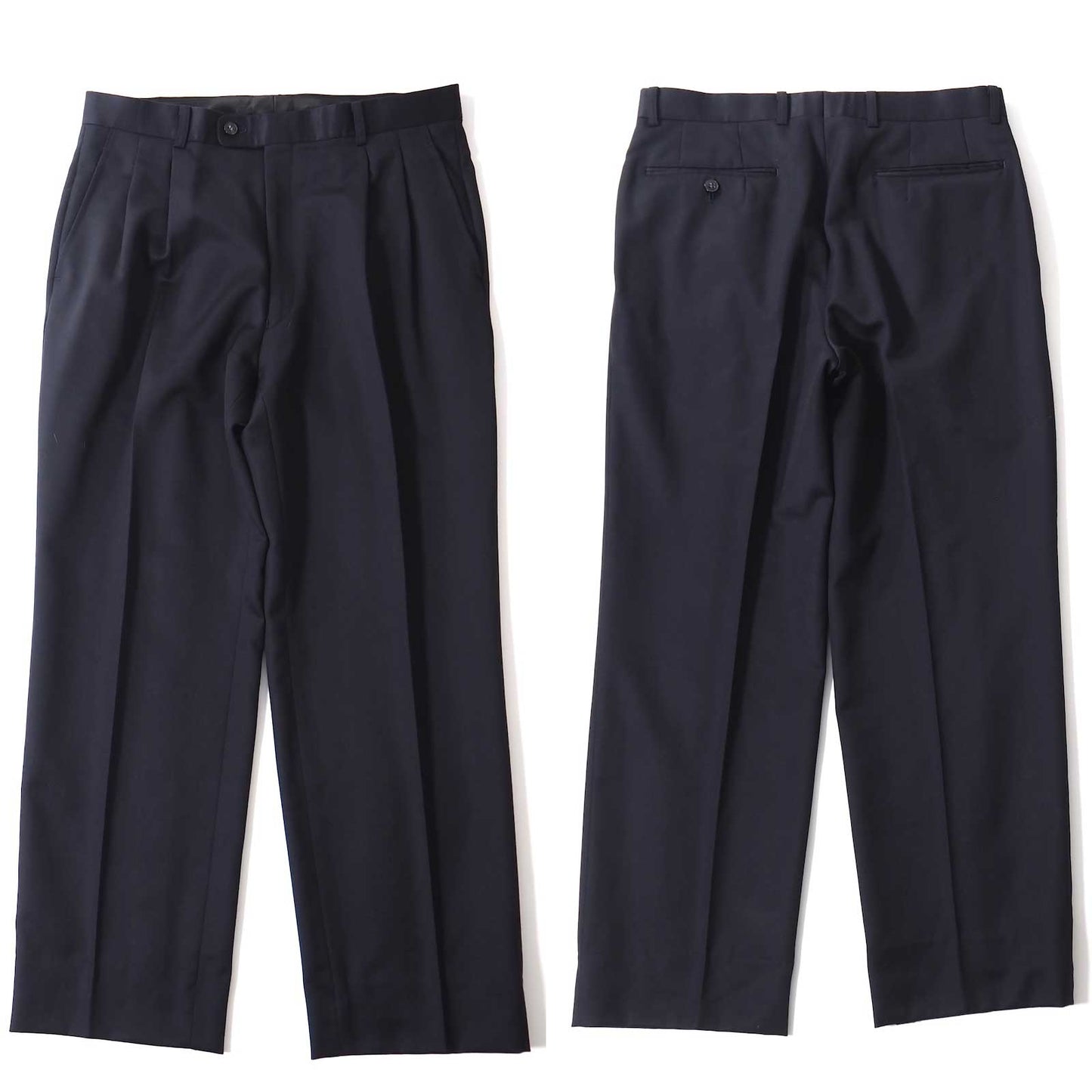 美品 クリスチャンディオール Christian Dior MONSIEUR ヴィンテージ ウール ダブルブレスト スーツ ジャケット パンツ ストライプ 94-82-175 L ネイビー メンズ 正規品 5-ZI018