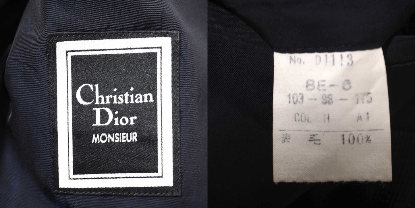 クリスチャンディオール Christian Dior MONSIEUR ヴィンテージ ウール スーツ ヘリンボーン 103-98-175 ネイビー メンズ 正規品 5-ZI019