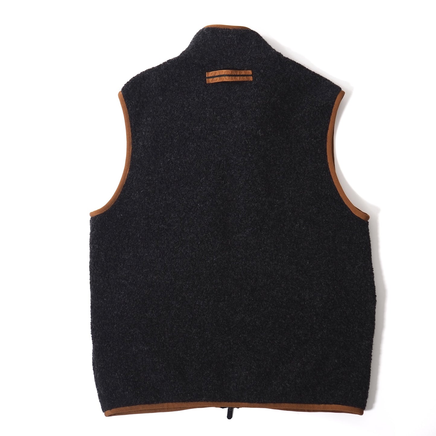 美品 ゼニア ZEGNA 現行 ノースリーブ フリース ジャケット M ダークグレー メンズ 正規品 5-ZI022