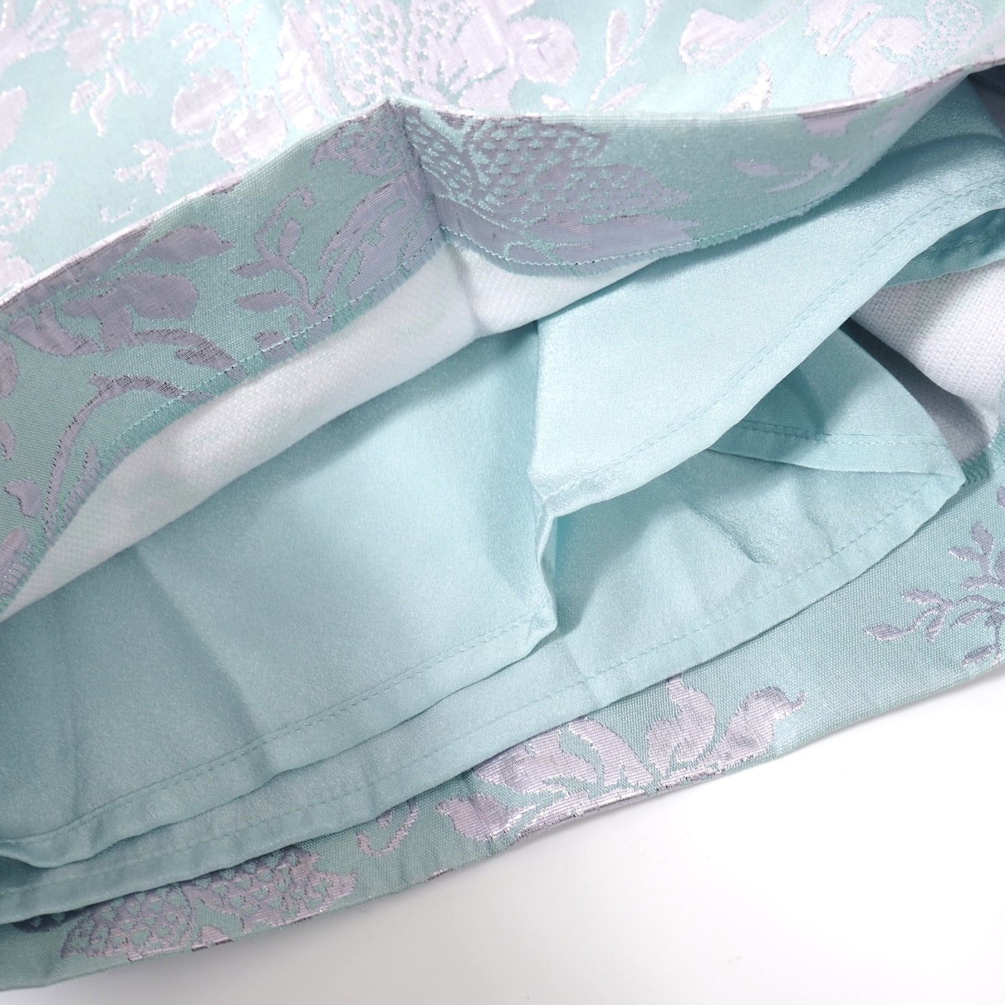 美品 ミュウミュウ MIUMIU ジャガード 花柄 ショートパンツ 42 ライトブルー レディース 正規品 5-ZJ001