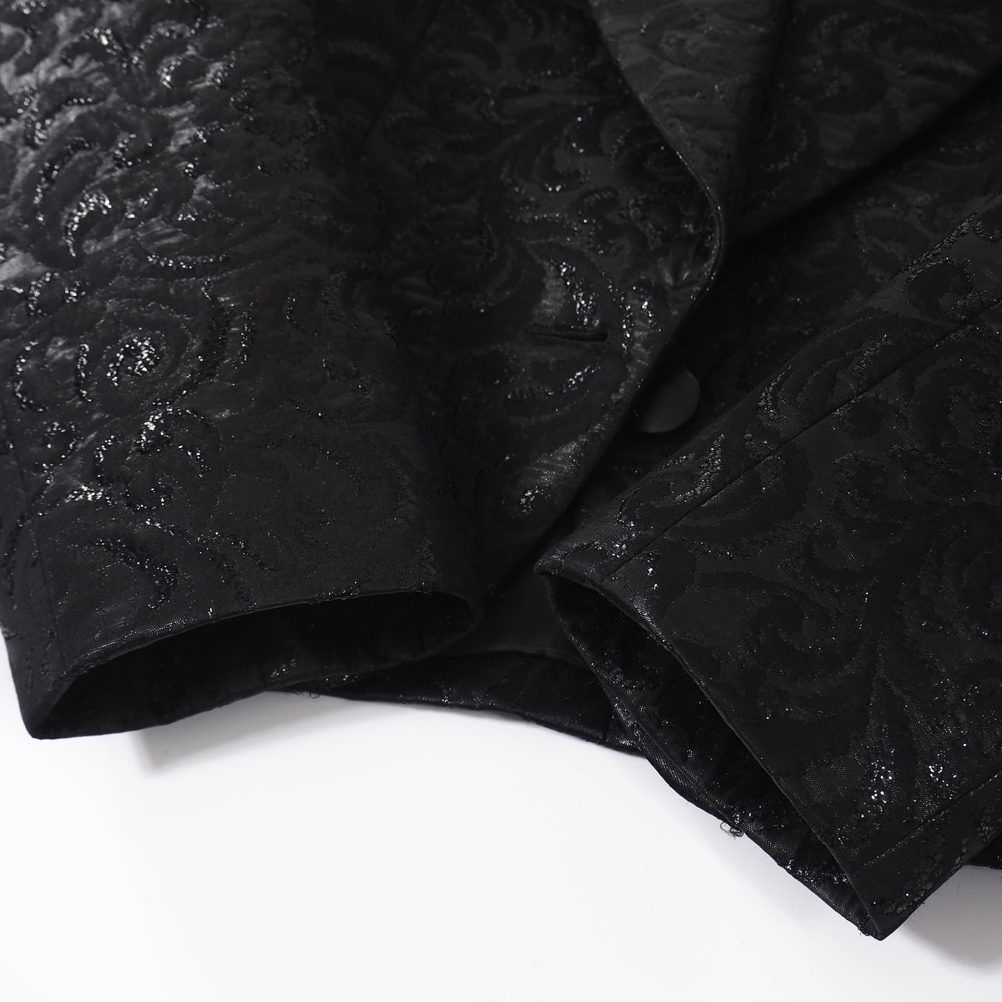 極美品 セリーヌ CELINE フランス製 ヴィンテージ ジャガード ジャケット 42 ブラック 花柄 レディース 正規品 5-ZJ002