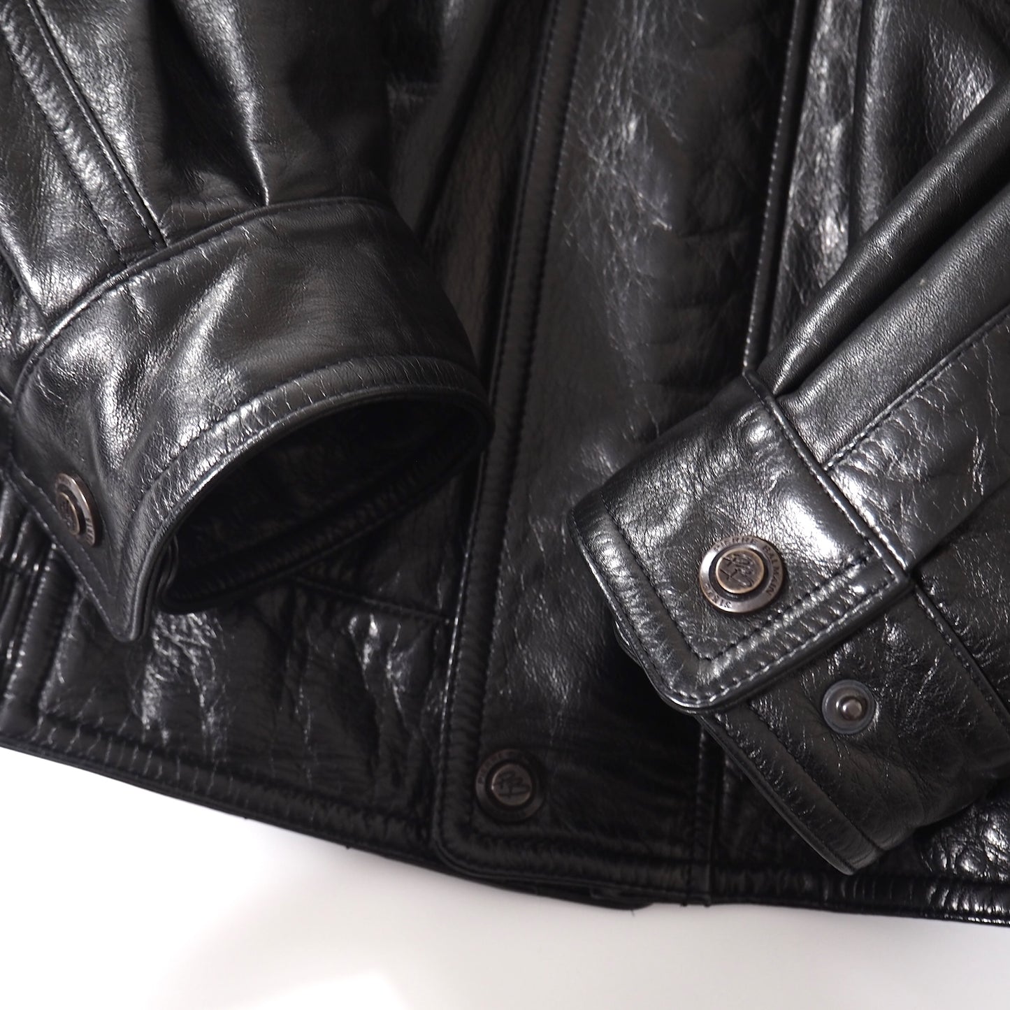 美品 ピエールバルマン PIERRE BALMAIN フルジップ ラムレザー ジャケット L ブラック メンズ 正規品 5-ZJ008