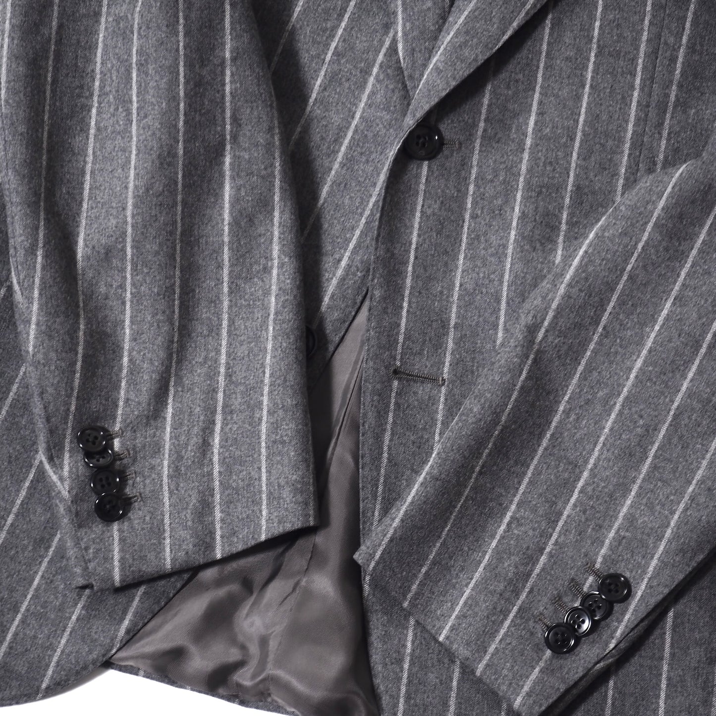 良品 コルネリアー二 CORNELIAN イタリア製 ウール ピークド スーツ ジャケット パンツ 46 グレー メンズ 正規品 5-ZJ009