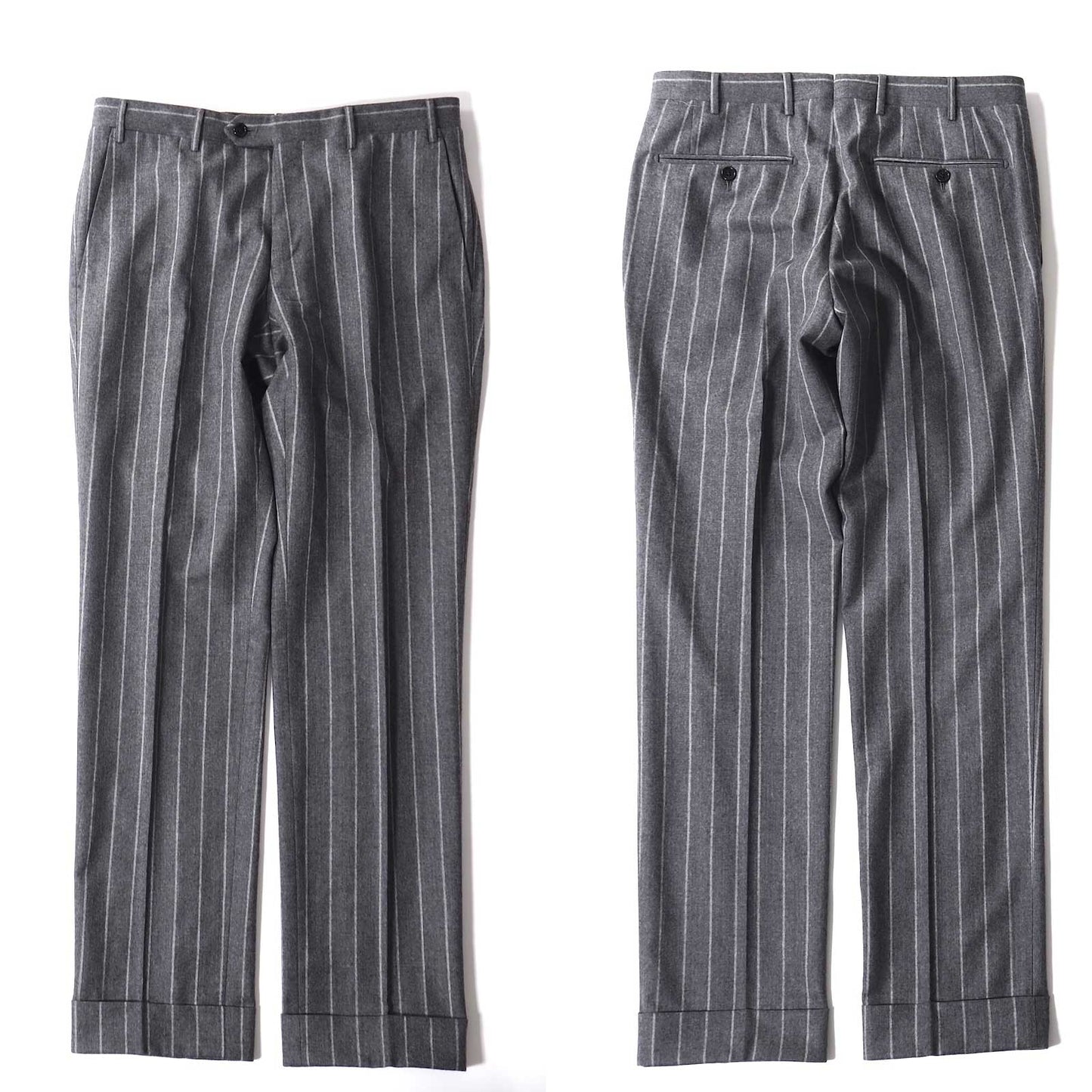 良品 コルネリアー二 CORNELIAN イタリア製 ウール ピークド スーツ ジャケット パンツ 46 グレー メンズ 正規品 5-ZJ009