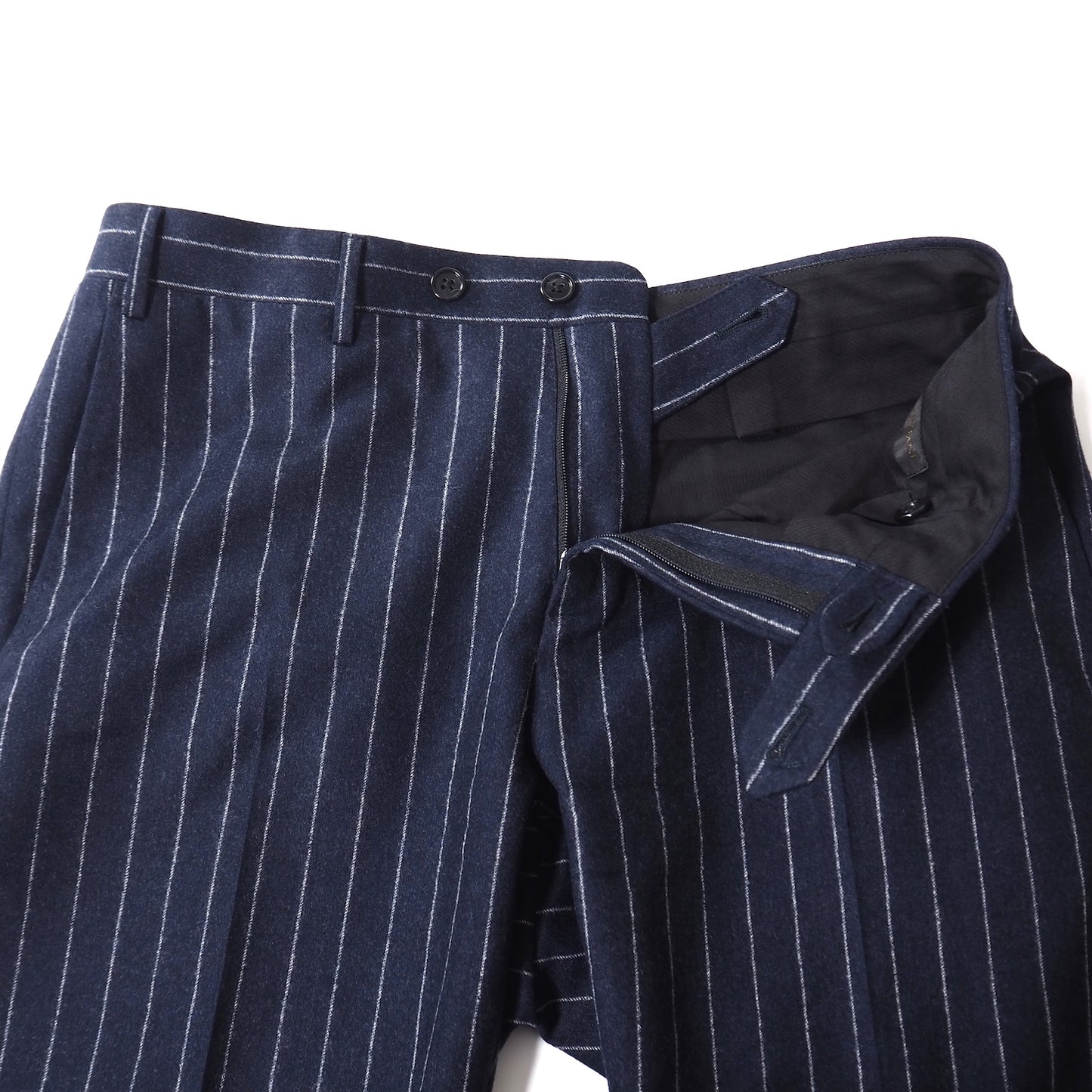 美品 コルネリアーニ CORNELIANI イタリア製 Super 120's ヴァージンウール ピークド セットアップスーツ 46 ネイビー メンズ 正規品 5-ZJ010