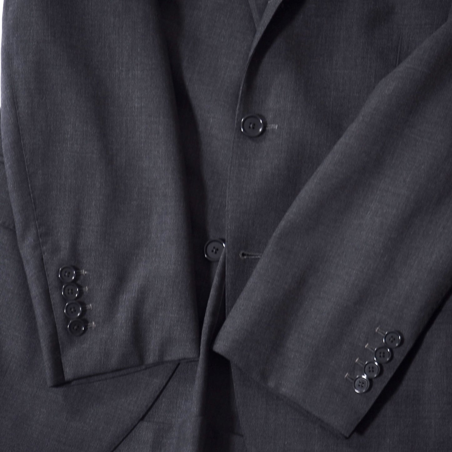 美品 ビームスエフ BEAMS F ウール スーツ ジャケット パンツ 95 M ダークグレー メンズ 正規品 5-ZJ012