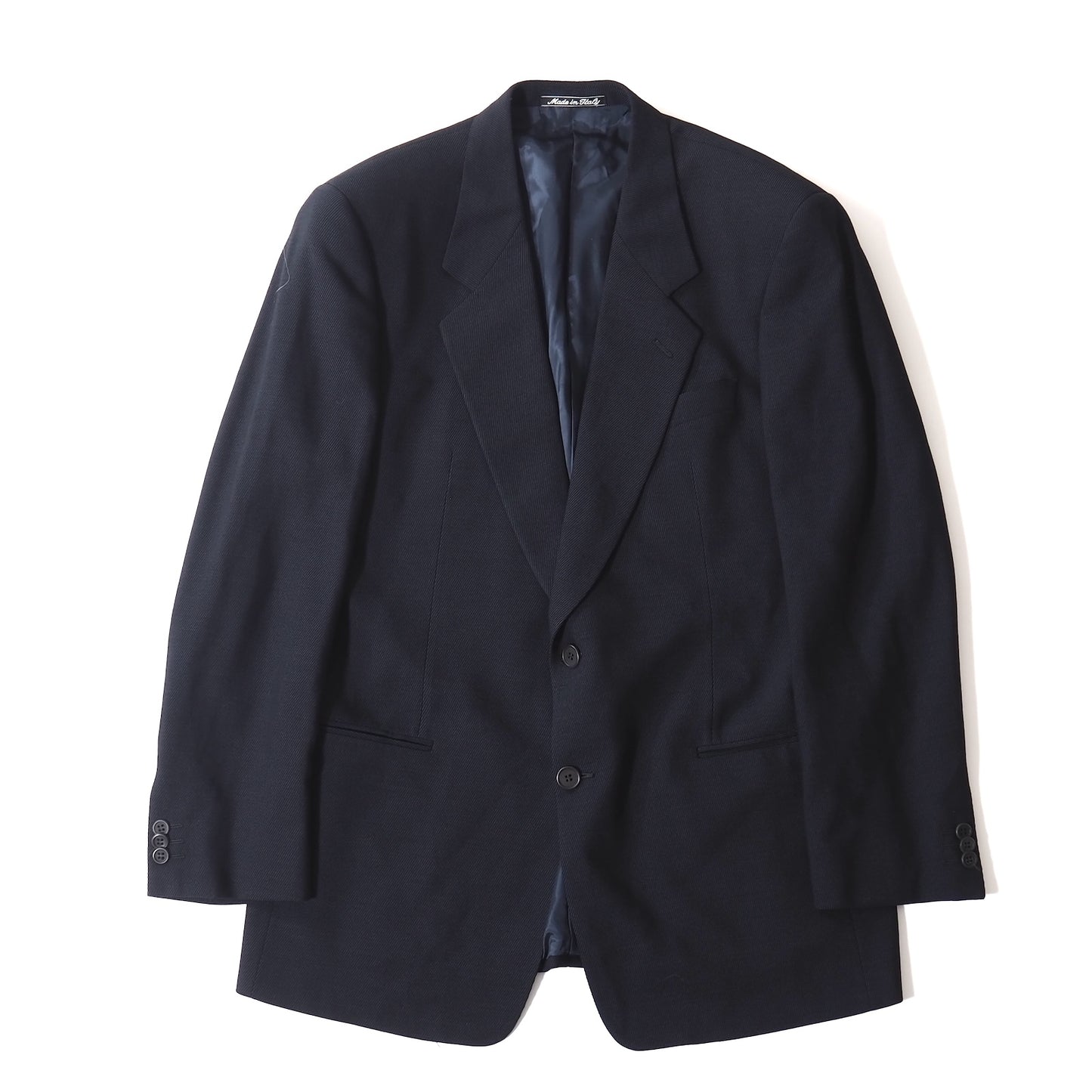 美品 ジョルジオアルマーニ Giorgio Armani ヴィンテージ イタリア製 ウールシルク セットアップ スーツ 50 ブラック メンズ 正規品 5-ZJ016