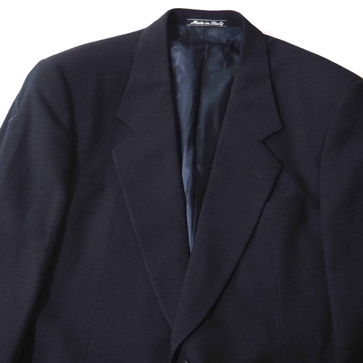 美品 ジョルジオアルマーニ Giorgio Armani ヴィンテージ イタリア製 ウールシルク セットアップ スーツ 50 ブラック メンズ 正規品 5-ZJ016
