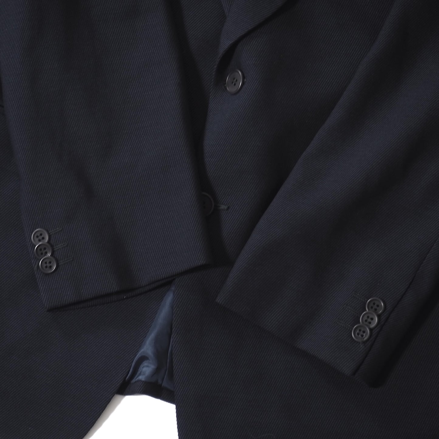 美品 ジョルジオアルマーニ Giorgio Armani ヴィンテージ イタリア製 ウールシルク セットアップ スーツ 50 ブラック メンズ 正規品 5-ZJ016