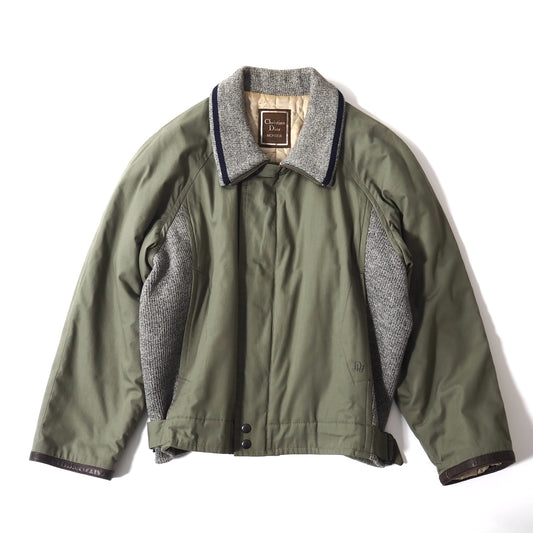クリスチャンディオール Christian Dior MONSIEUR レザーディテール パデッド ジャケット S カーキ メンズ 正規品 5-ZJ017