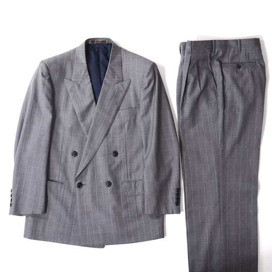 ジバンシー GIVENCHY ヴィンテージ ウール ダブルブレスト スーツ 90-78-165 グレー メンズ 正規品 5-ZJ018
