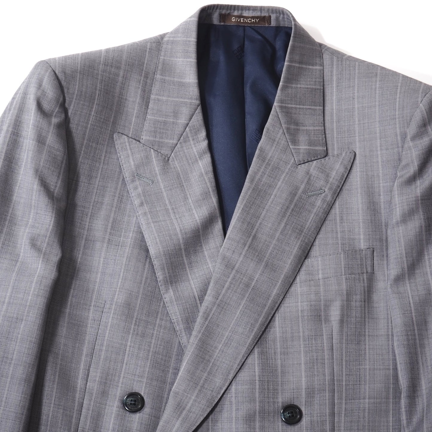 ジバンシー GIVENCHY ヴィンテージ ウール ダブルブレスト スーツ 90-78-165 グレー メンズ 正規品 5-ZJ018