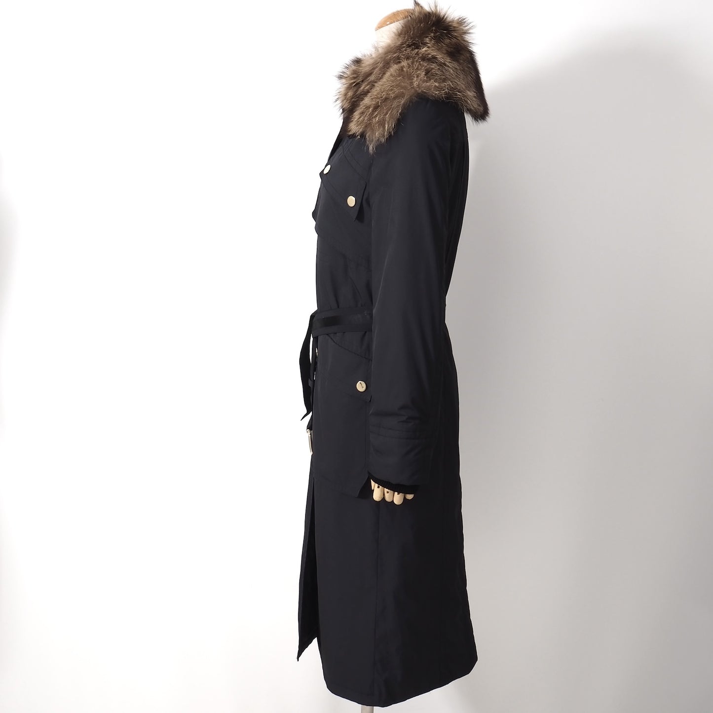 良品 グッチ GUCCI マーモットファー パデッドコート 中綿 38 ブラック レディース 正規品 5-ZJ019