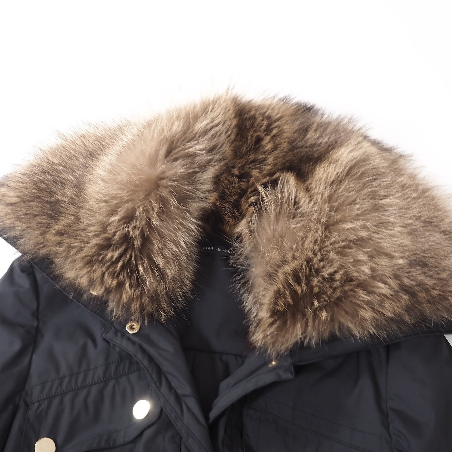 良品 グッチ GUCCI マーモットファー パデッドコート 中綿 38 ブラック レディース 正規品 5-ZJ019