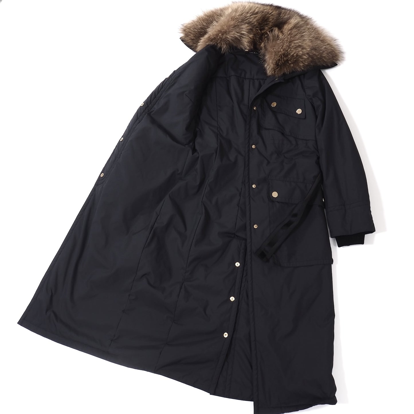 良品 グッチ GUCCI マーモットファー パデッドコート 中綿 38 ブラック レディース 正規品 5-ZJ019