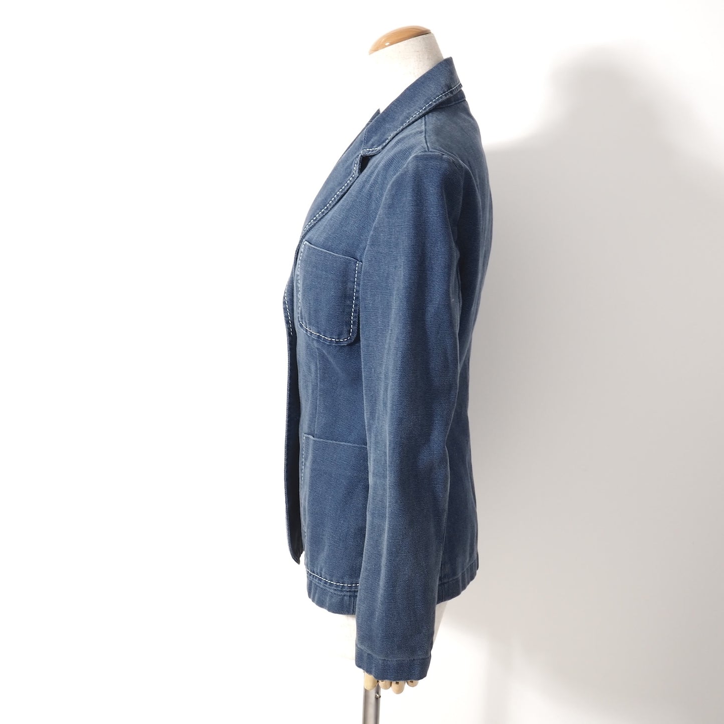 セリーヌ CELINE ヴィンテージ フランス製 コットン ジャケット 38 インディゴ レディース 正規品 5-ZJ024