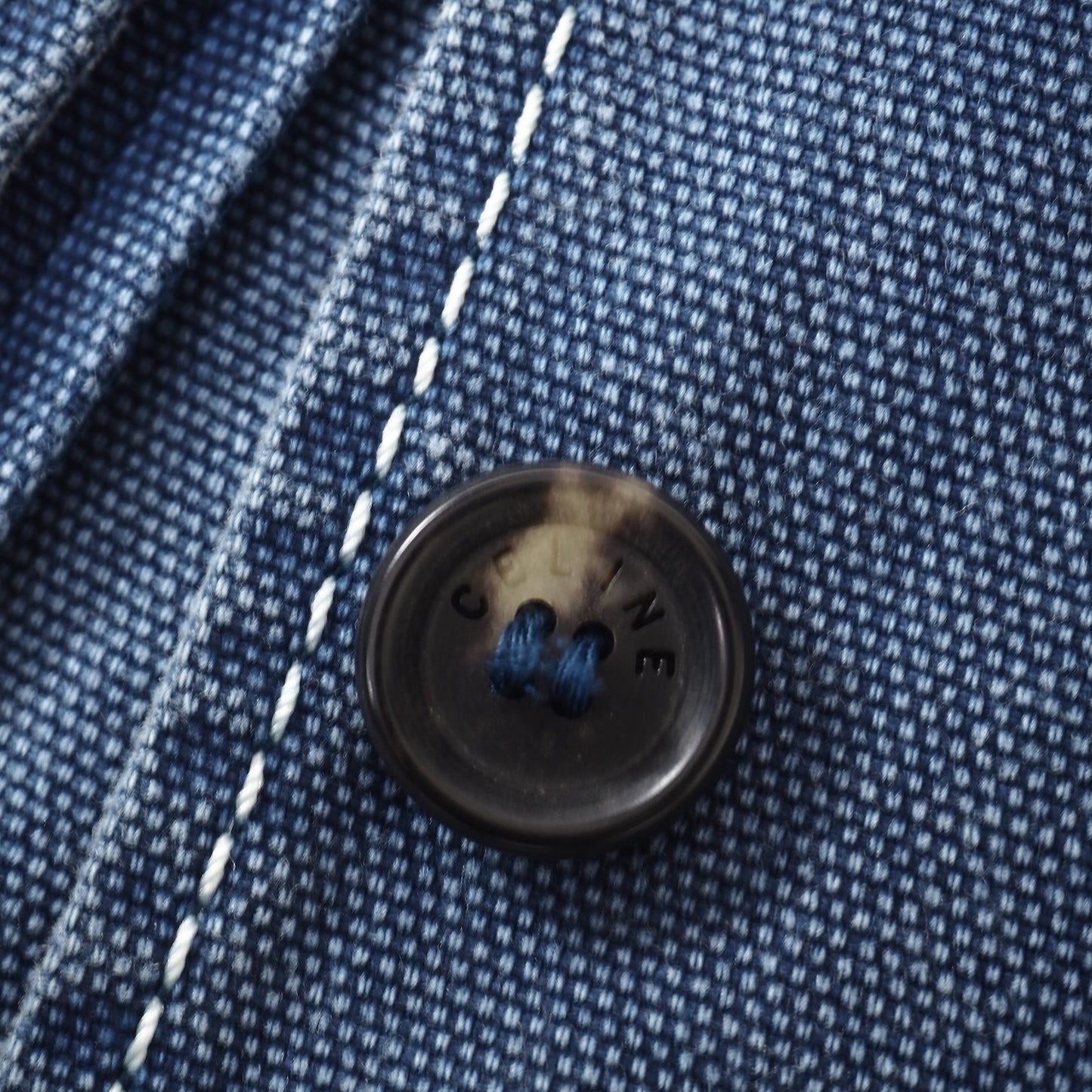 セリーヌ CELINE ヴィンテージ フランス製 コットン ジャケット 38 インディゴ レディース 正規品 5-ZJ024