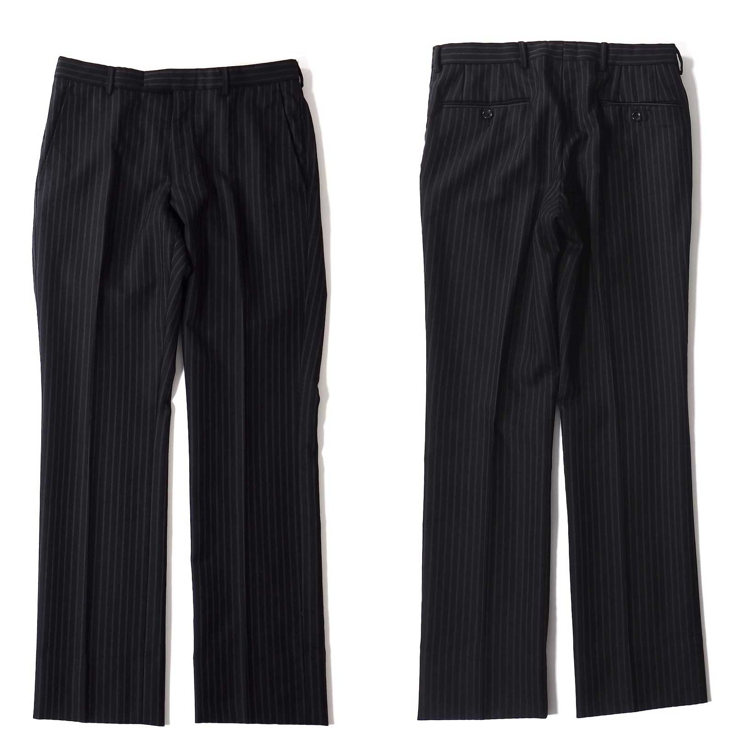 良品 グッチ GUCCI トムフォード期 ウール ストライプ セットアップスーツ 44 ブラック メンズ 正規品 5-ZJ030