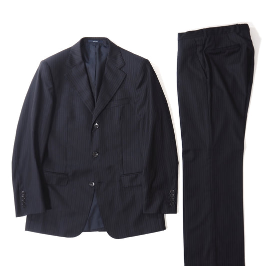 良品 グッチ GUCCI トムフォード期 ウール ストライプ スーツ ジャケット パンツ 46 ブラックー メンズ 正規品 5-ZJ031