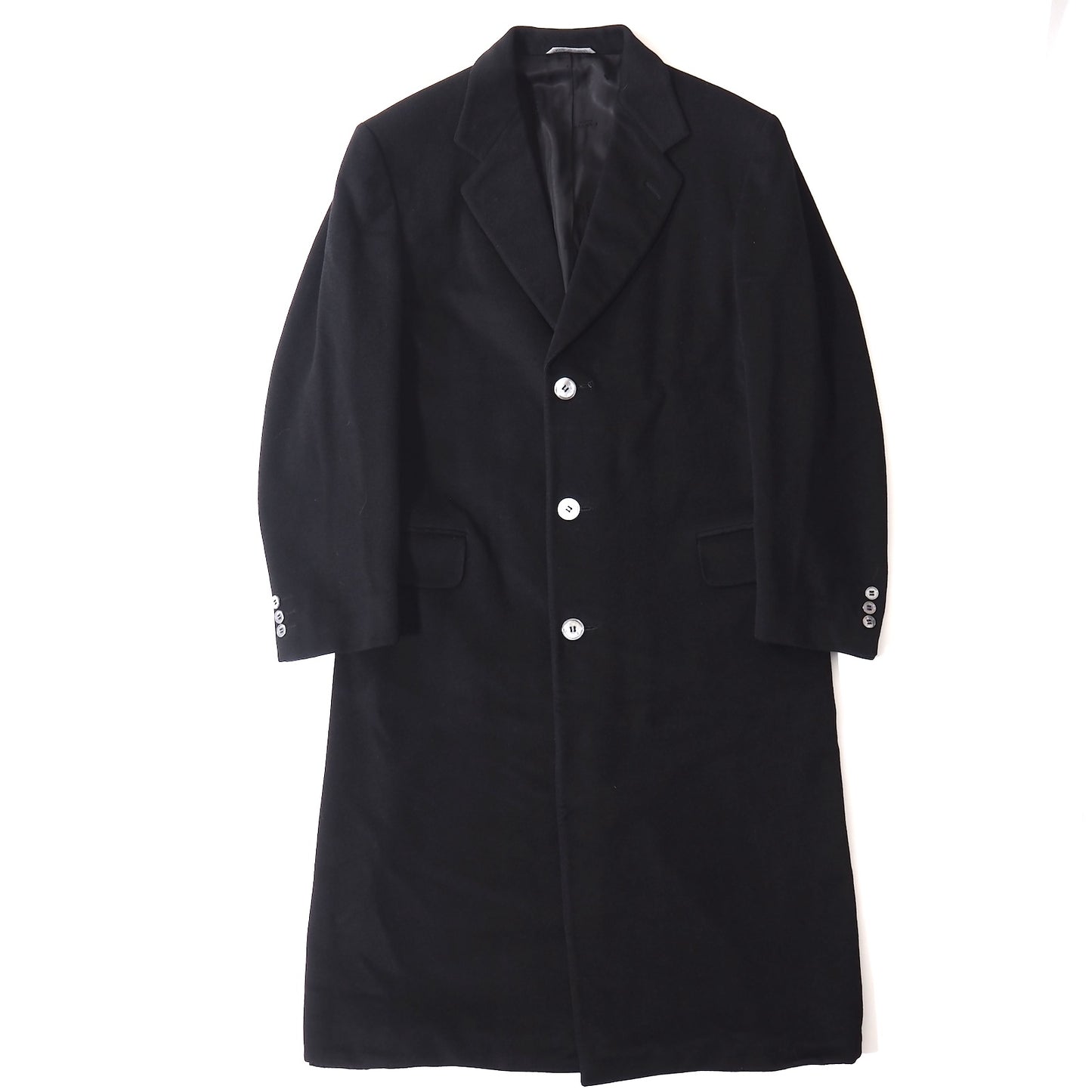 ランバン LANVIN イタリア製 ピュアカシミア チェスター コート 48 ブラック メンズ 正規品 5-ZJ034