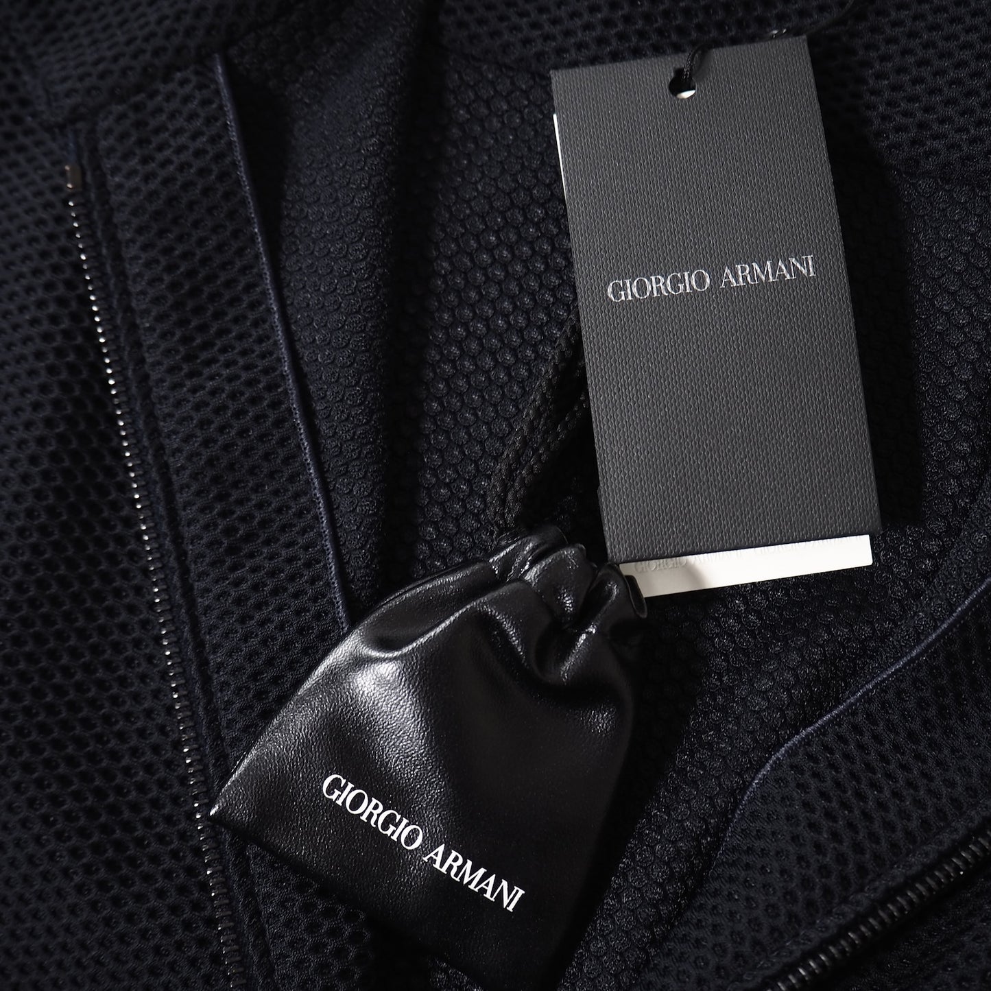 未使用 ジョルジオアルマーニ GIORGIO ARMANI イタリア製 20年製 ダブルジップ ジャケット 52 ブラック メンズ 正規品 5-ZJ036