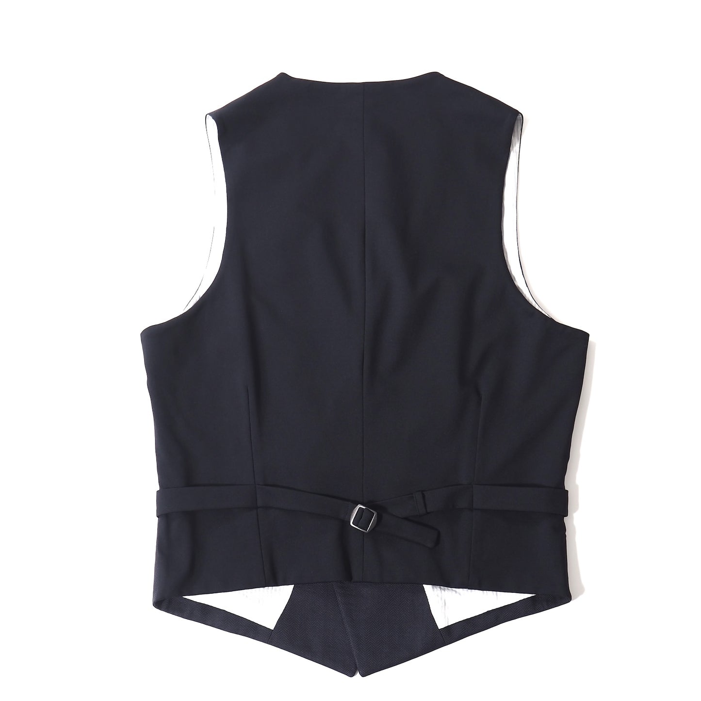 美品 ジョルジオアルマーニ GIORGIO ARMANI イタリア製 タグ付き ヘリンボーン ジレ ベスト 50 ネイビー メンズ 正規品 5-ZJ037