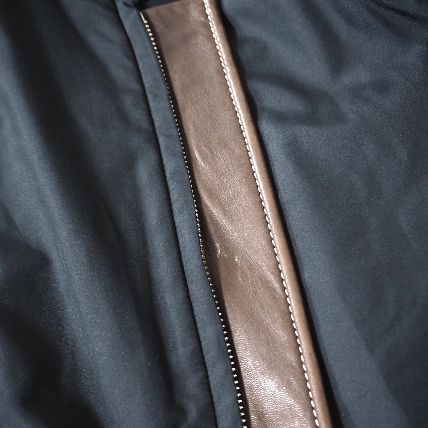 エルメス HERMES ヴィンテージ フランス製 レザーディテール インナー付き ジャケット ブルゾン 52 ダークネイビー メンズ 正規品 5-ZJ039